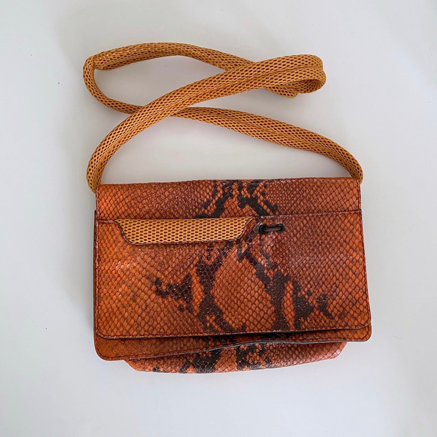 Miu Miu 1999 FW Python Mesh Orange Crossbody Bag