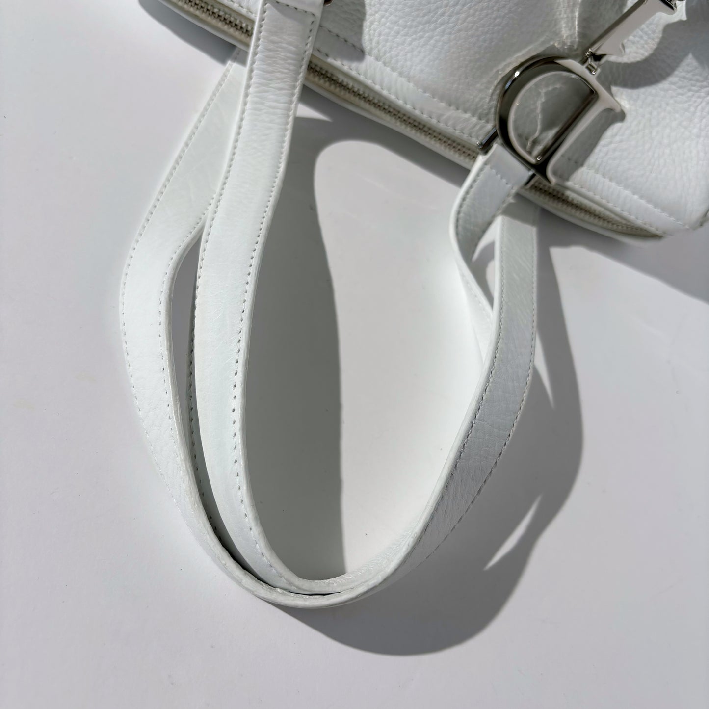 Dior 2005 Spring White Leather Boston Bag