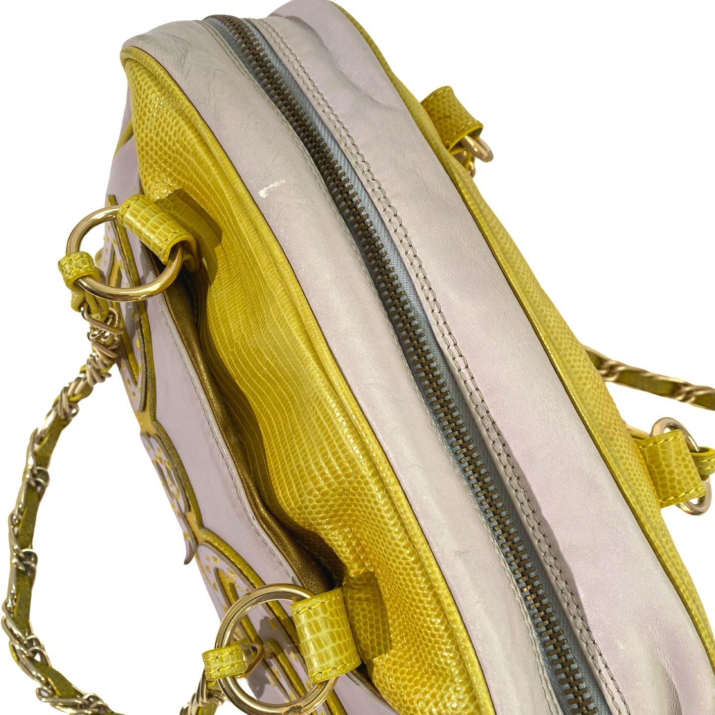 Dolce and Gabbana 2000s Purple / Yellow Chain Shoulder Bag