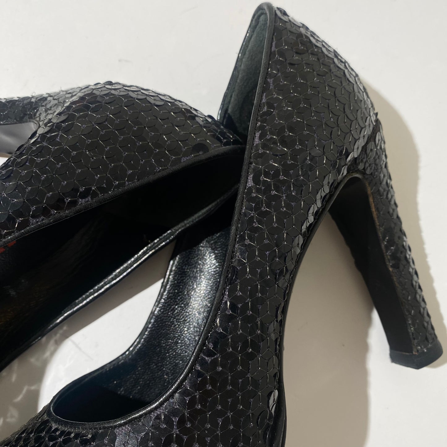 Miu Miu Early 2000s Black Sequins Pumps