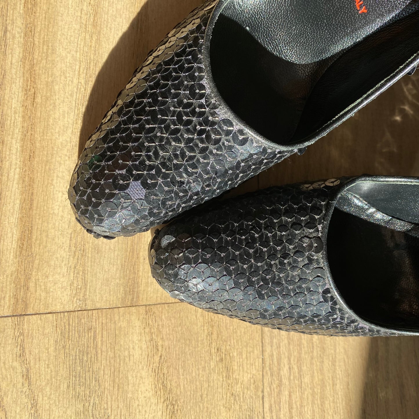 Miu Miu Early 2000s Black Sequins Pumps