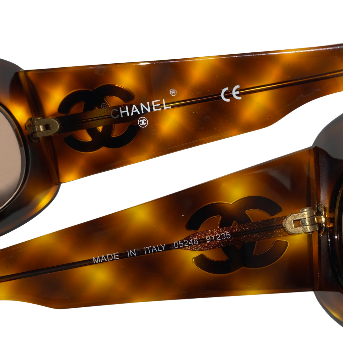 Chanel 1995 Spring CC Mark Tortoise Sunglasses
