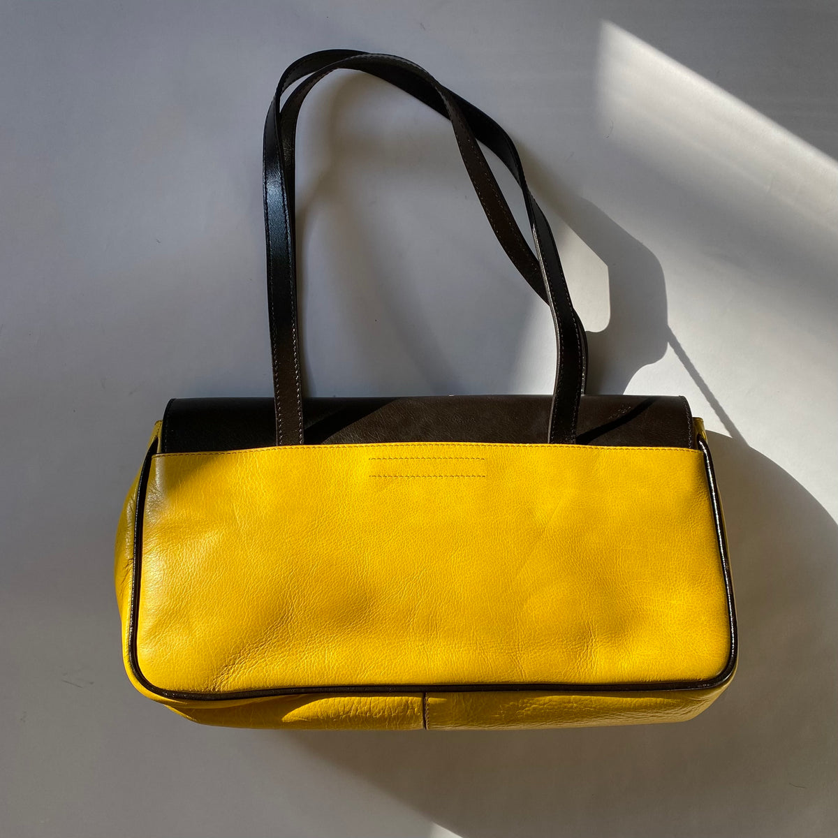Miu Miu 90s Leather Yellow Brown Shoulder Bag – Glitzy Club