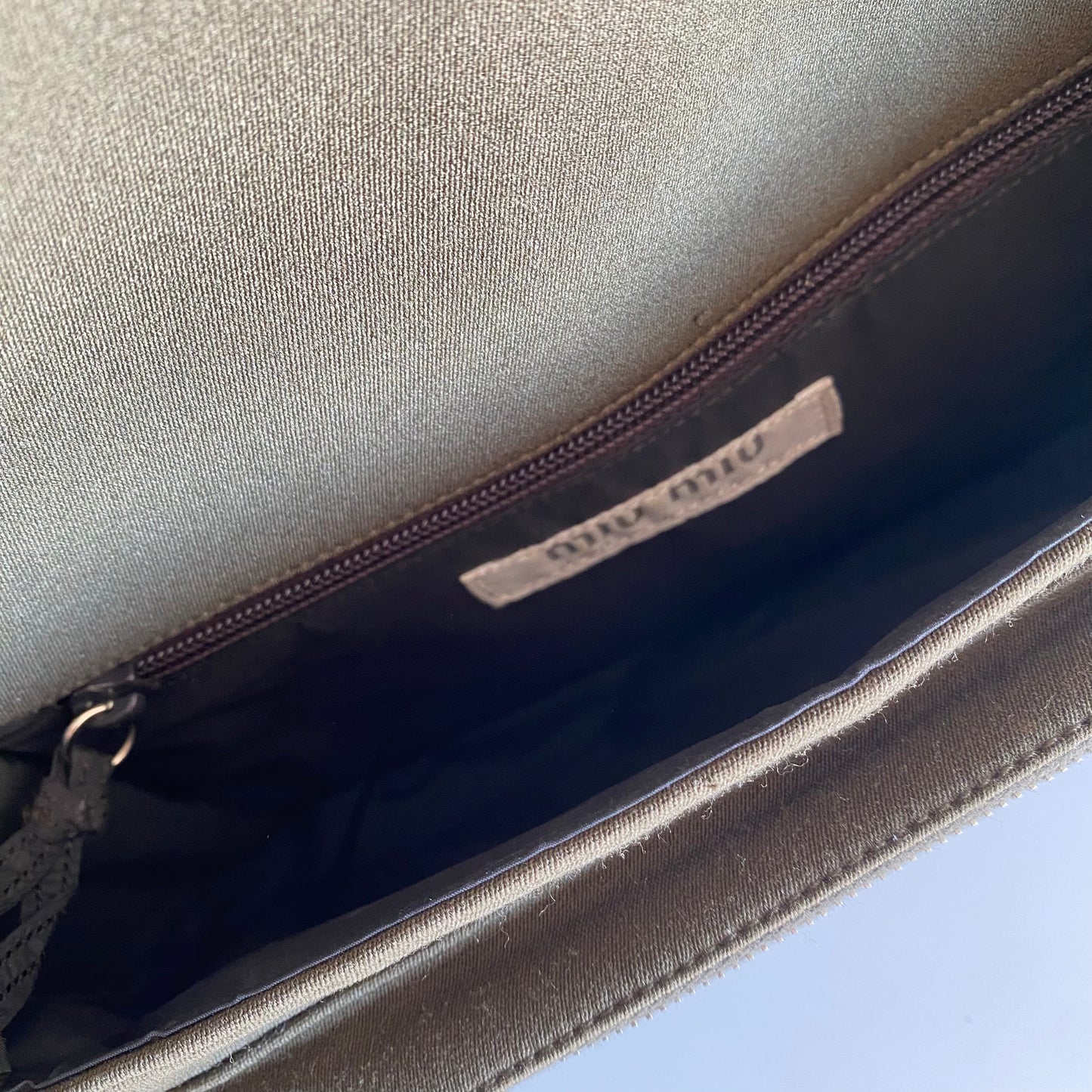 Miu Miu 90s Khaki Crossbody Bag