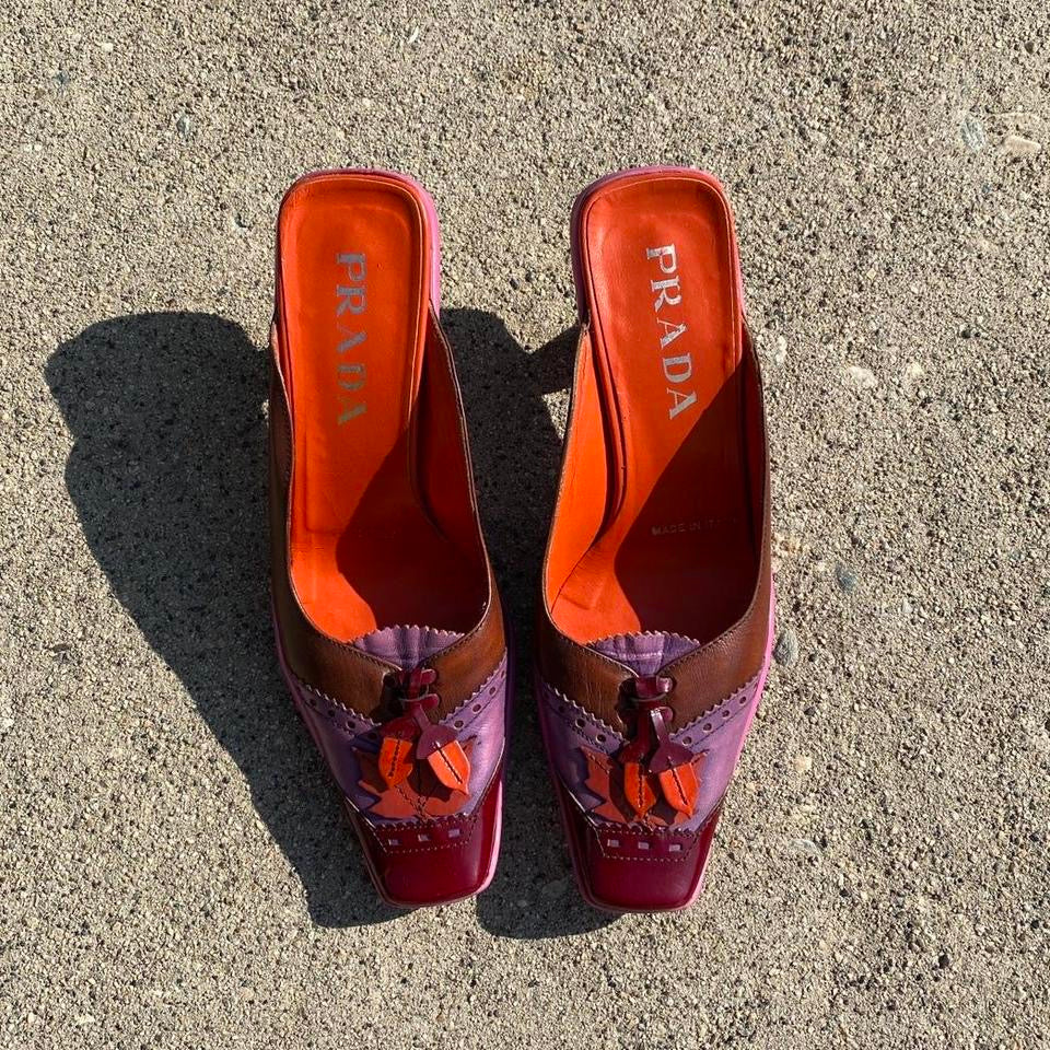 Prada 1999 AW Acorn Pointed Square Toe Heels