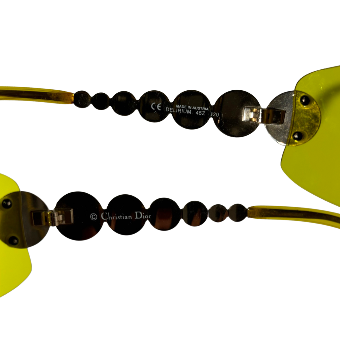 Dior 2002 Spring Yellow Shield Rimless Sunglasses