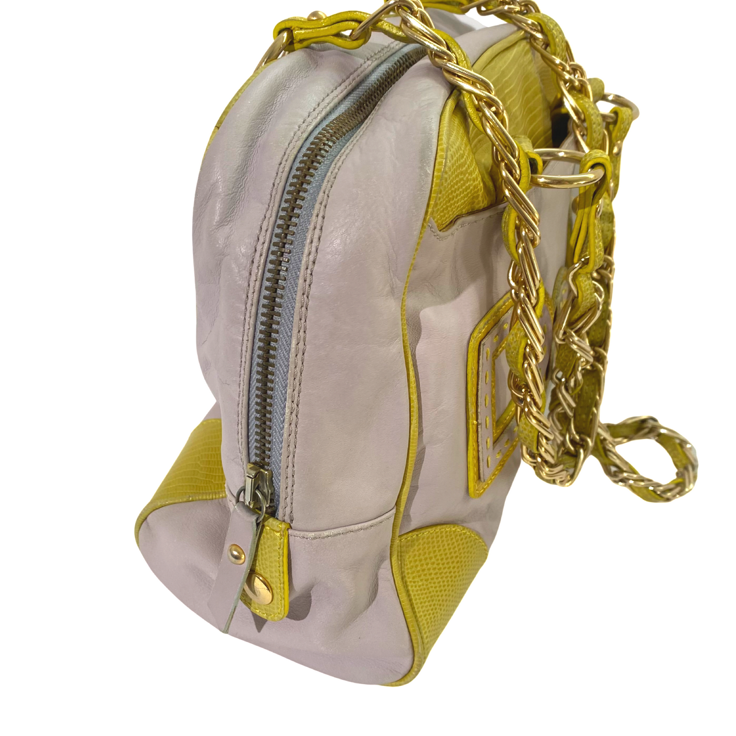 Dolce and Gabbana 2000s Purple / Yellow Chain Shoulder Bag