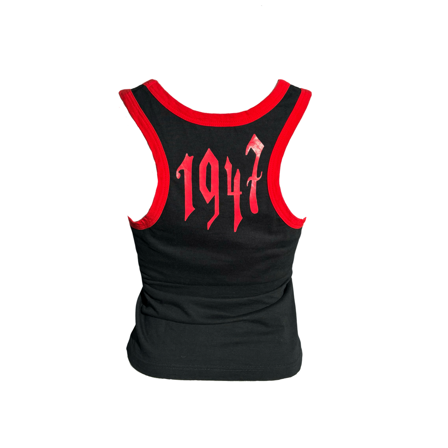 Dior 2002 Spring Gothic Logo Red Tank