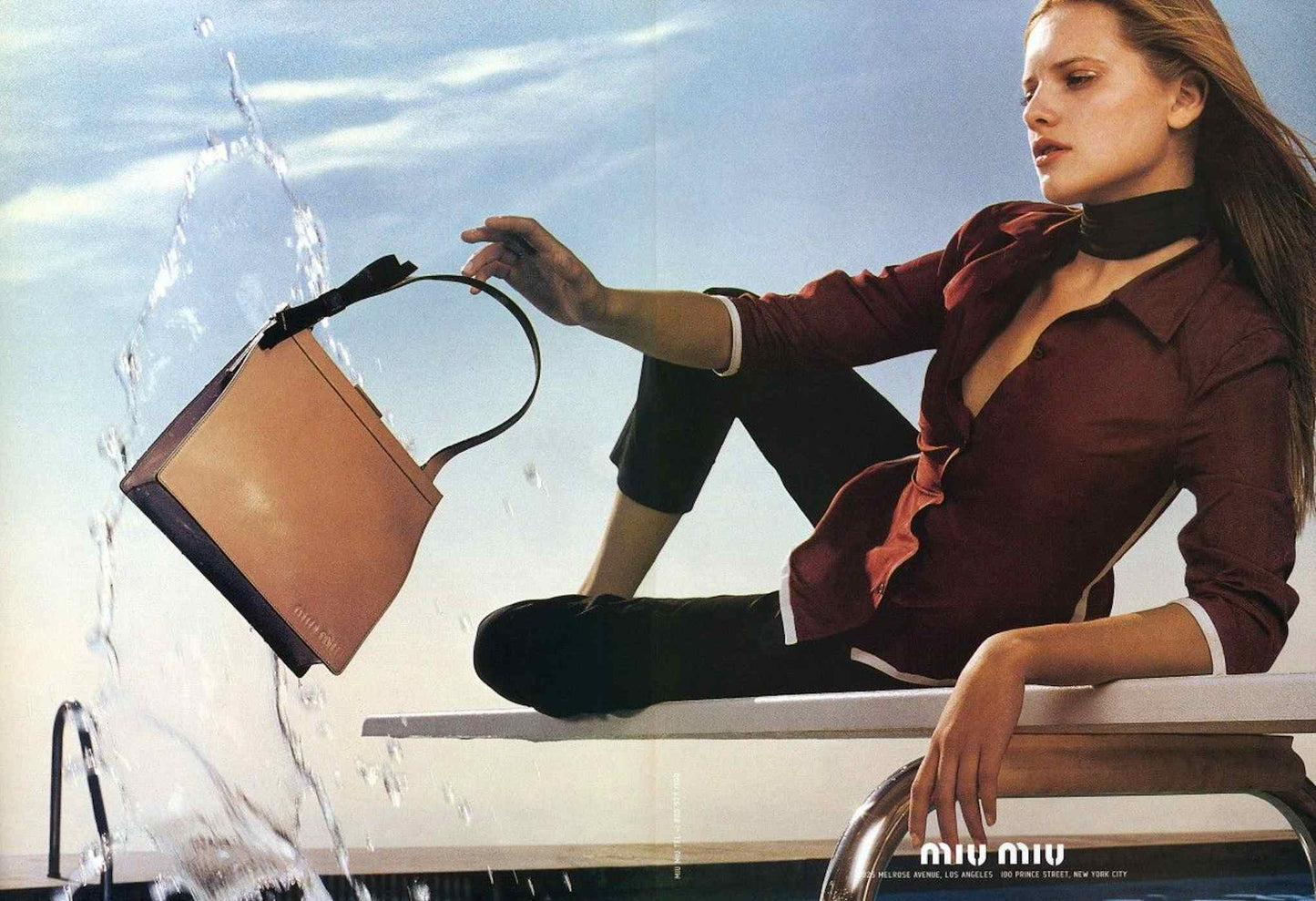 Miu Miu 2000 SS Gold / Purple Metallic Bow Crossbody Bag