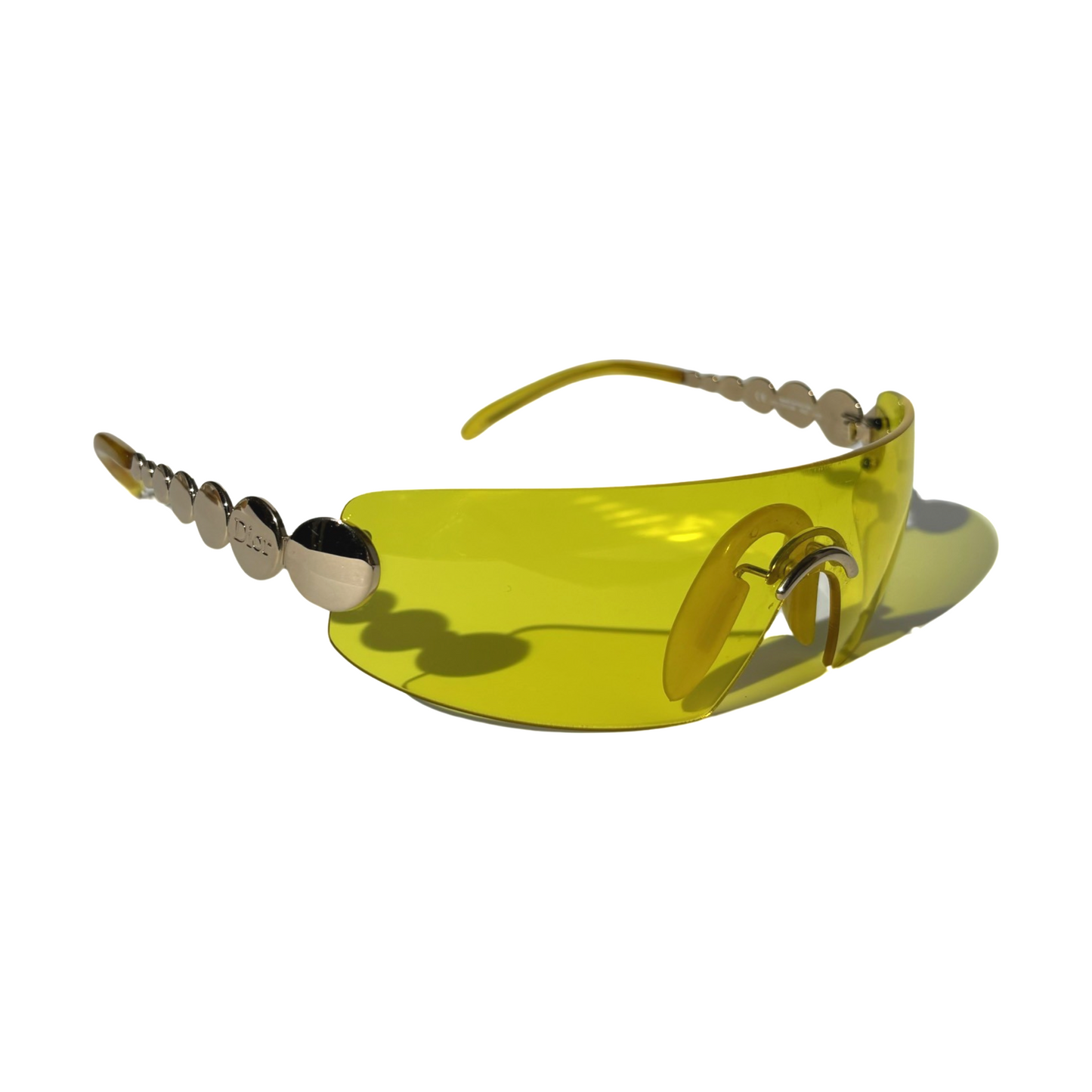 Dior 2002 Spring Yellow Shield Rimless Sunglasses