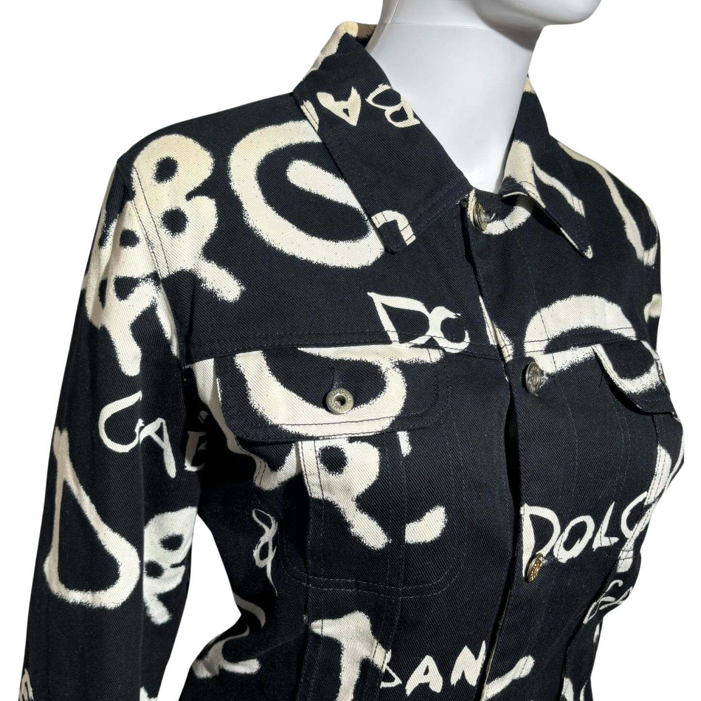 Dolce and Gabbana 2000s Graffiti Jacket Logo Black