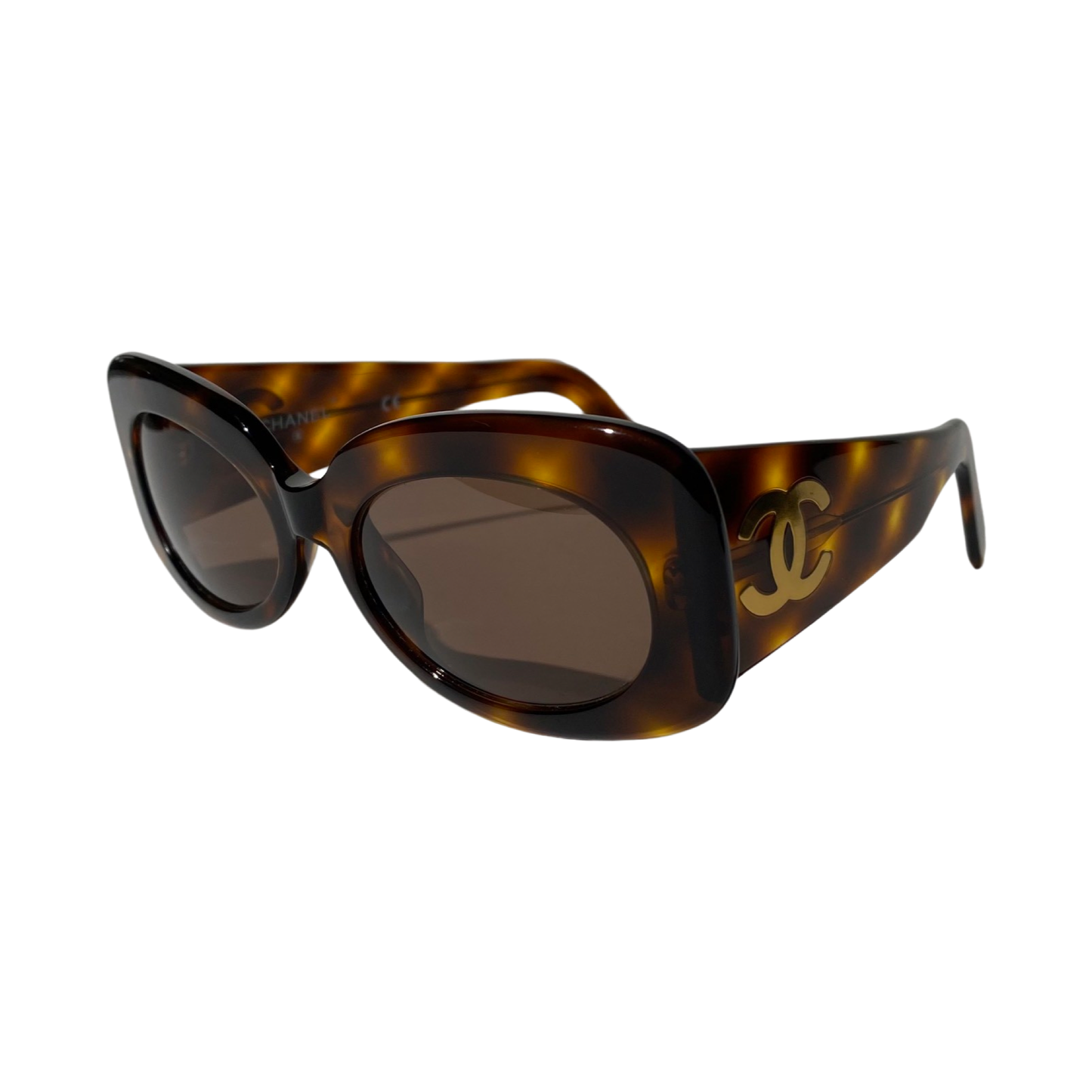 Chanel 1995 Spring CC Mark Tortoise Sunglasses