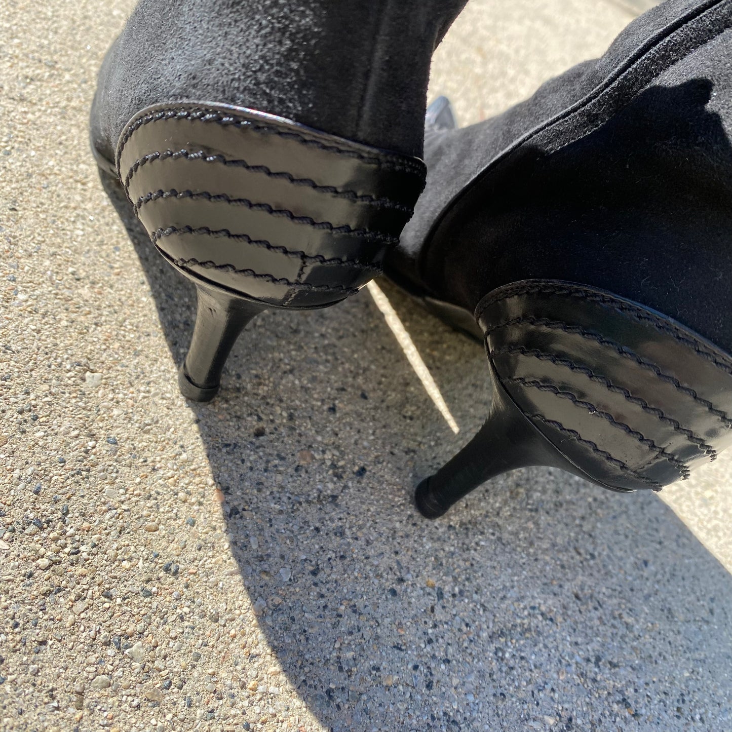 Dior Early 2000s Suede Black Pointed Toe Ankle Boots