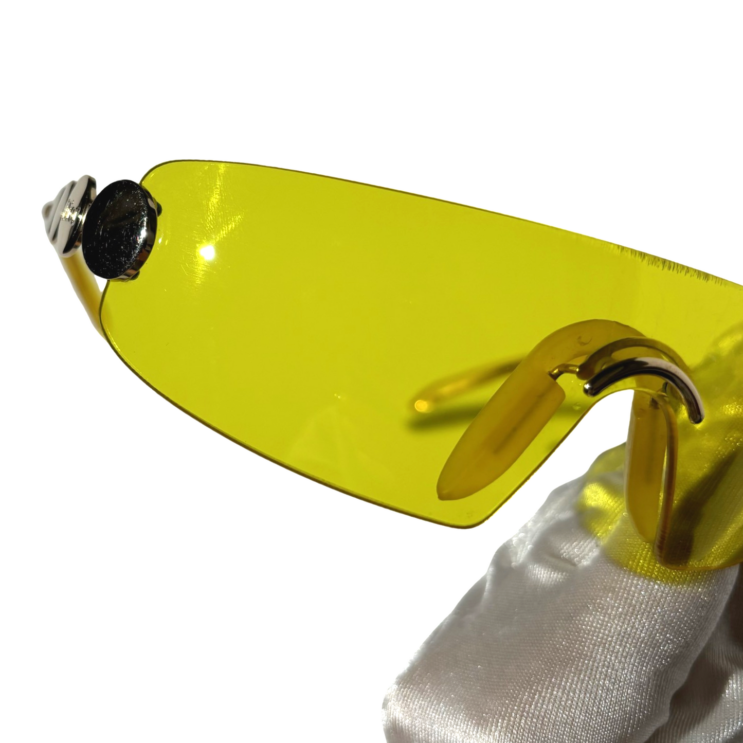 Dior 2002 Spring Yellow Shield Rimless Sunglasses