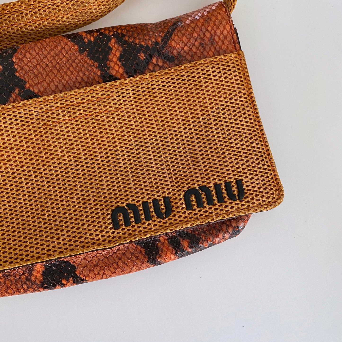 Miu Miu 1999 FW Python Mesh Orange Crossbody Bag