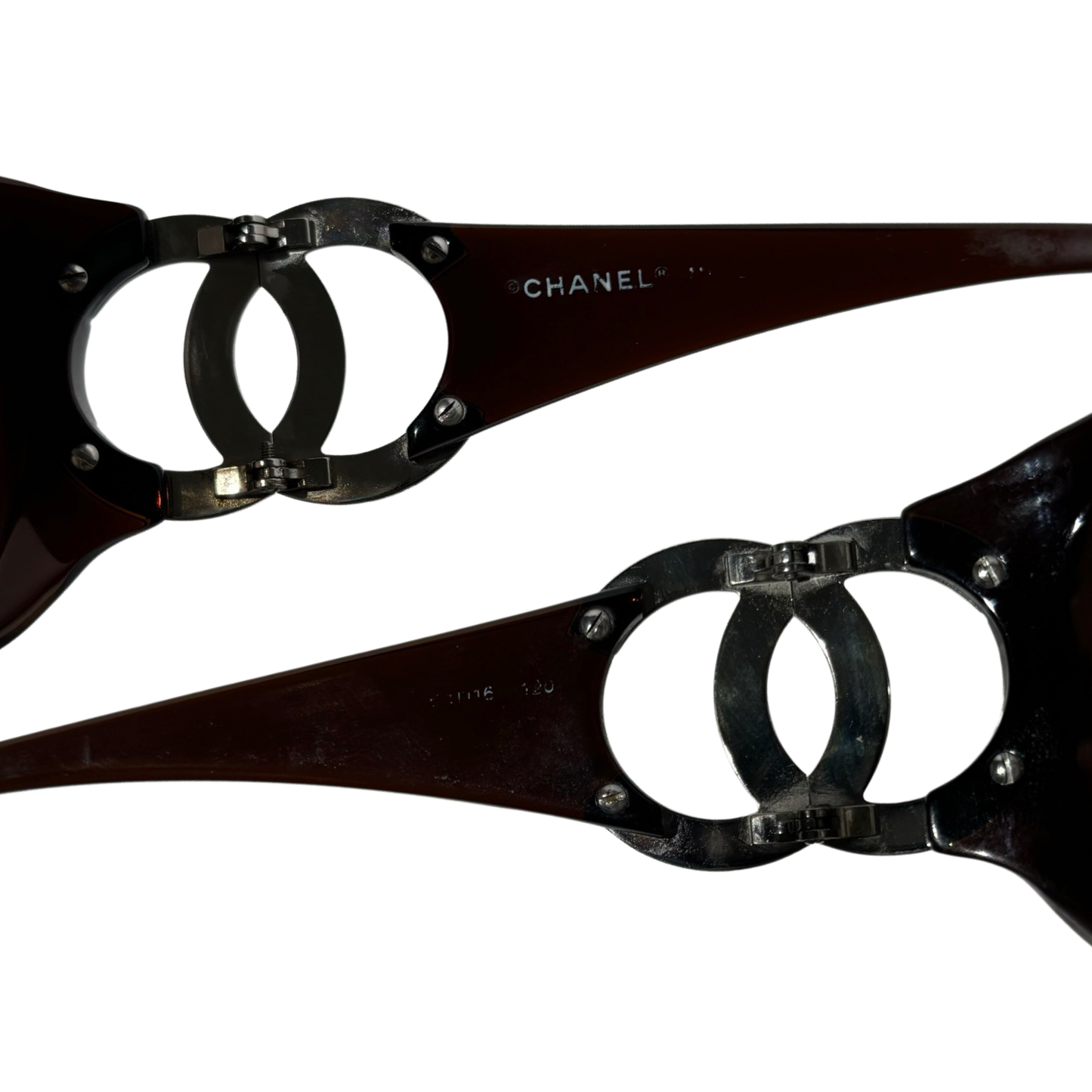 Chanel 2000s Oversized CC Mark Brown Sunglasses