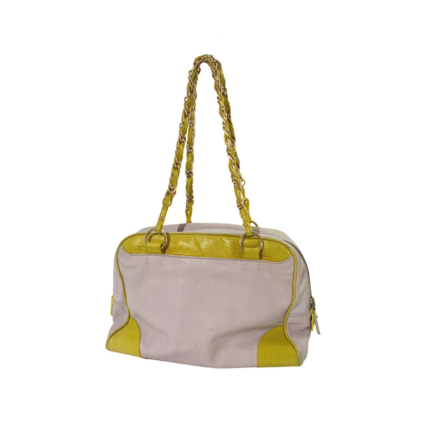 Dolce and Gabbana 2000s Purple / Yellow Chain Shoulder Bag