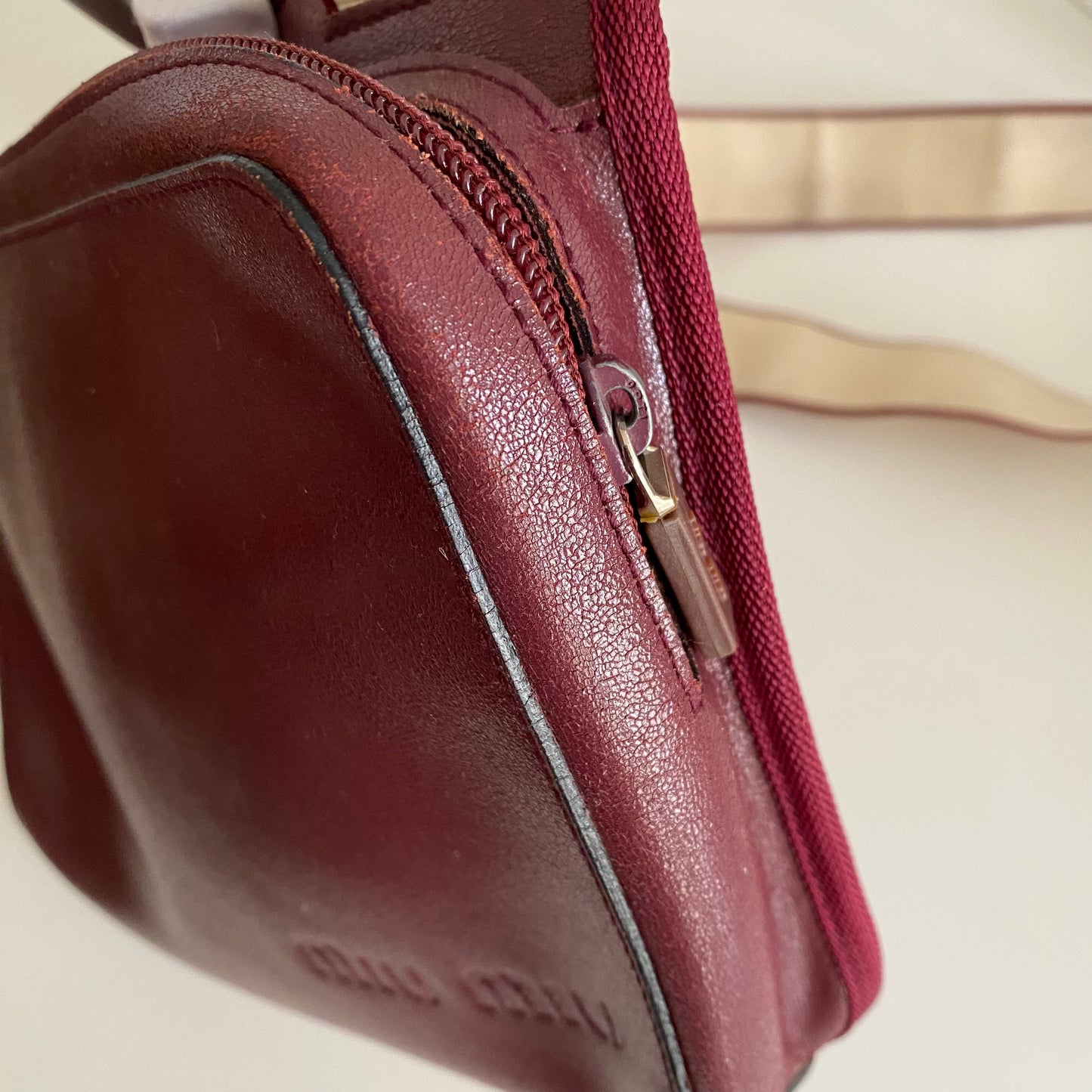 Miu Miu 1999 FW Burgundy Leather Crossbody Bag