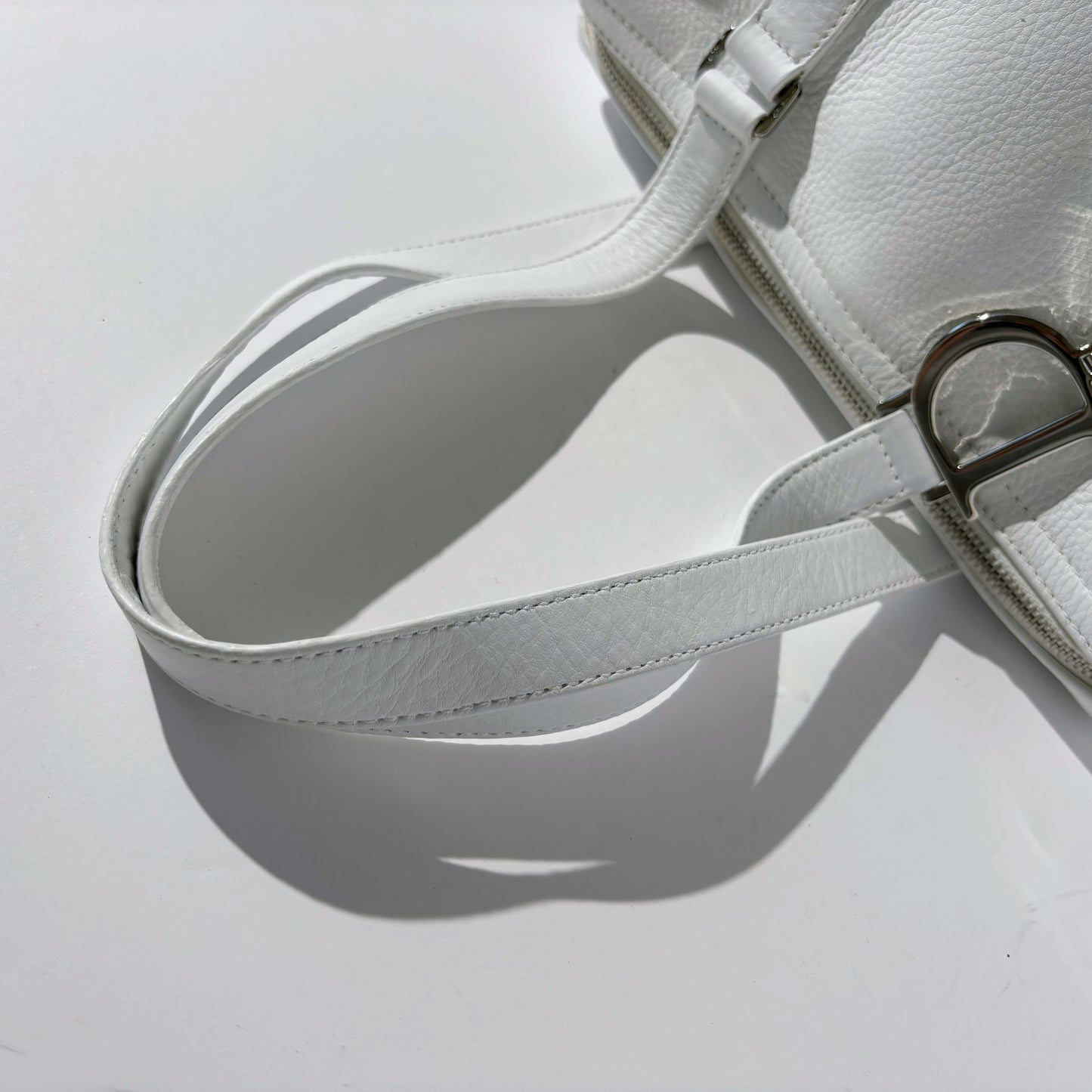 Dior 2005 Spring White Leather Boston Bag