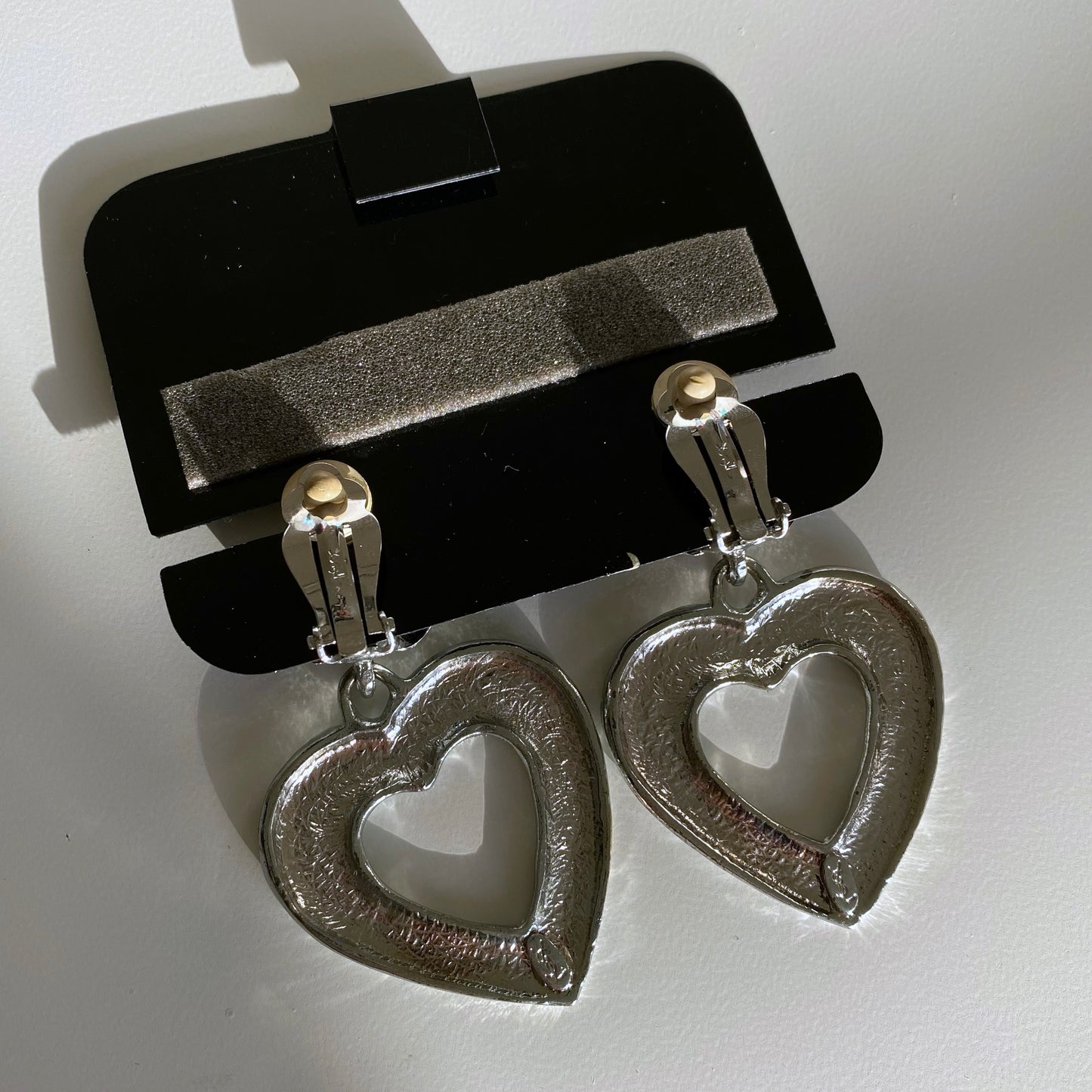 Yves Saint Laurent Early 90s Signature Heart Shaped Clip-on Earrings