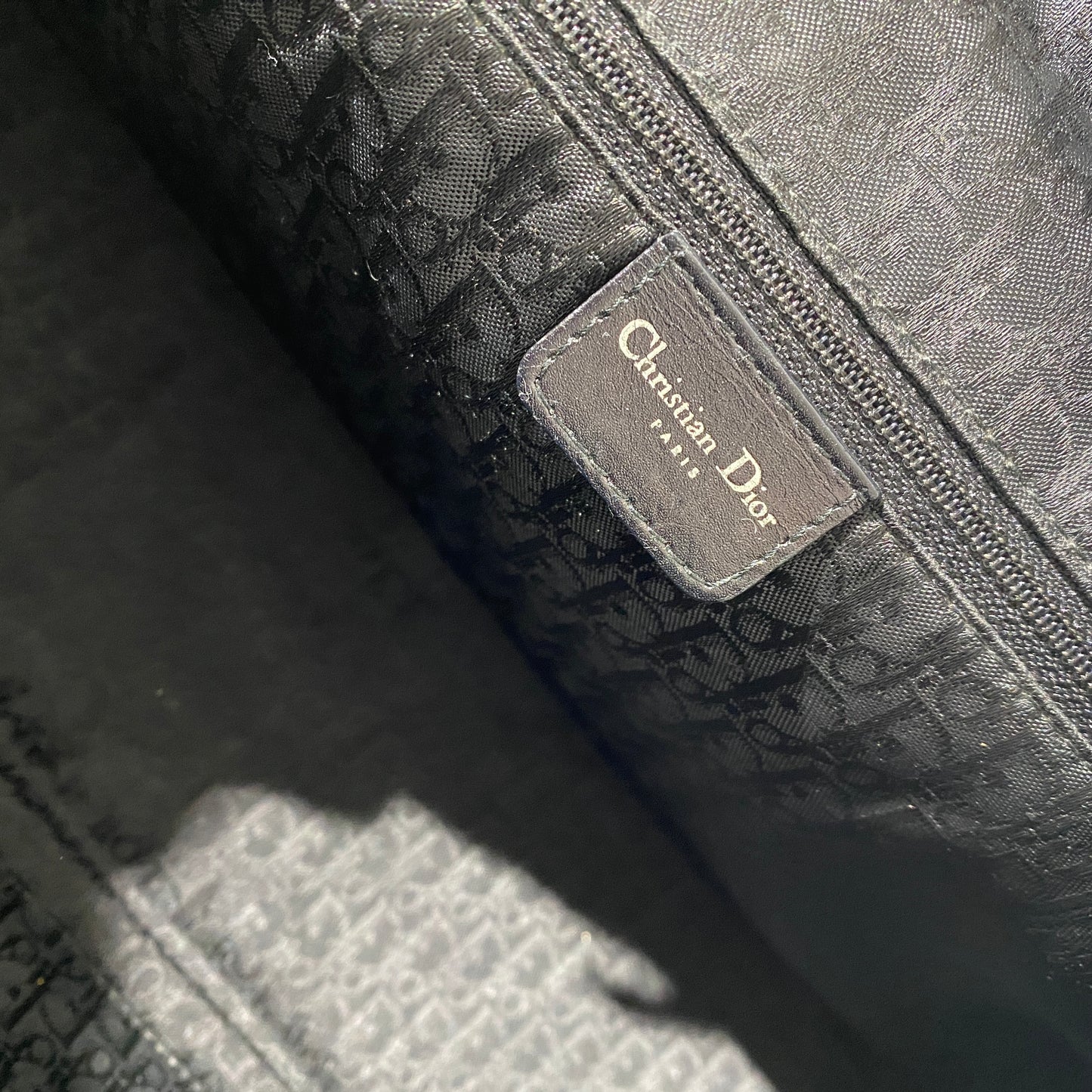 Dior 2004 Hardcore Black Leather Bowling Bag