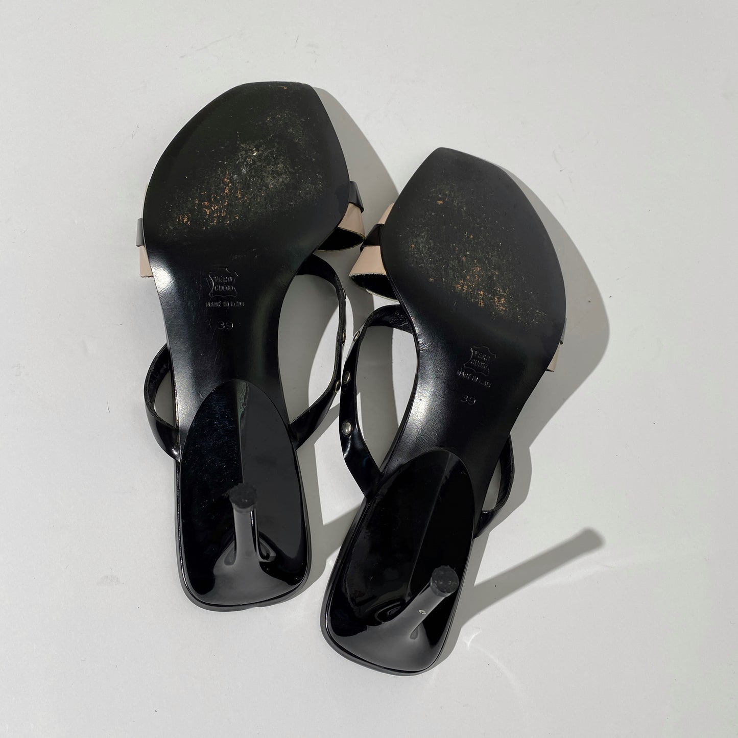 Miu Miu Black Studded Strap Heels