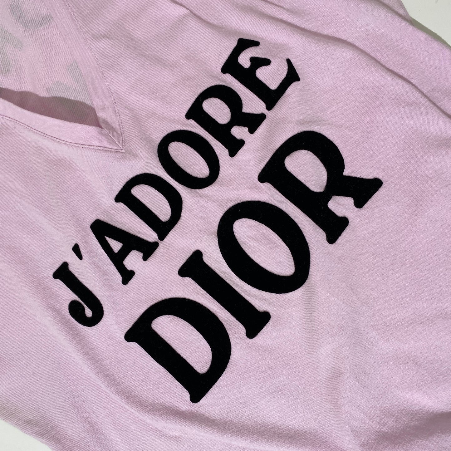 Dior 2003 Pink J'adore Dior V Neck T-shirt