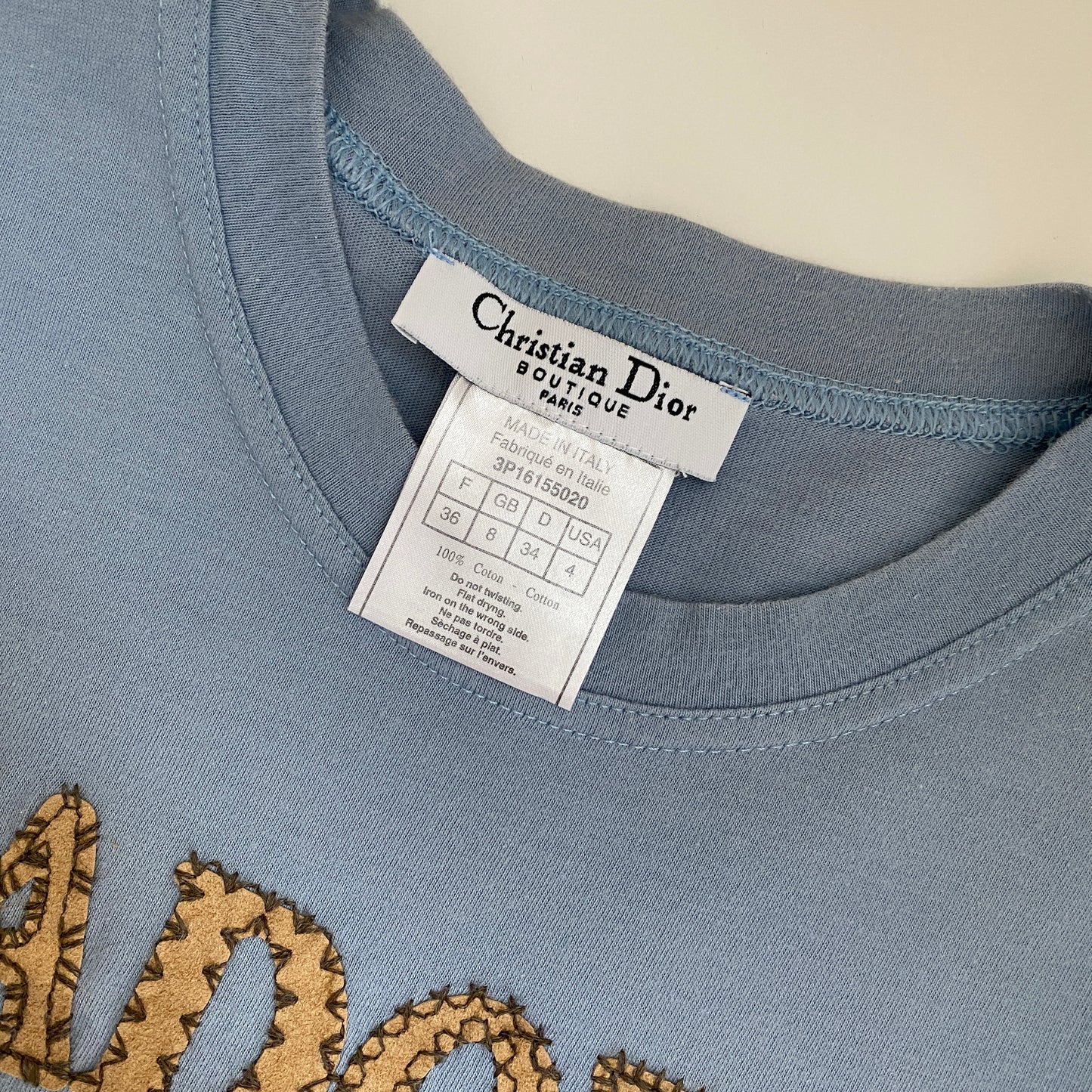 Dior 2003 J'adore Dior Blue T-shirt