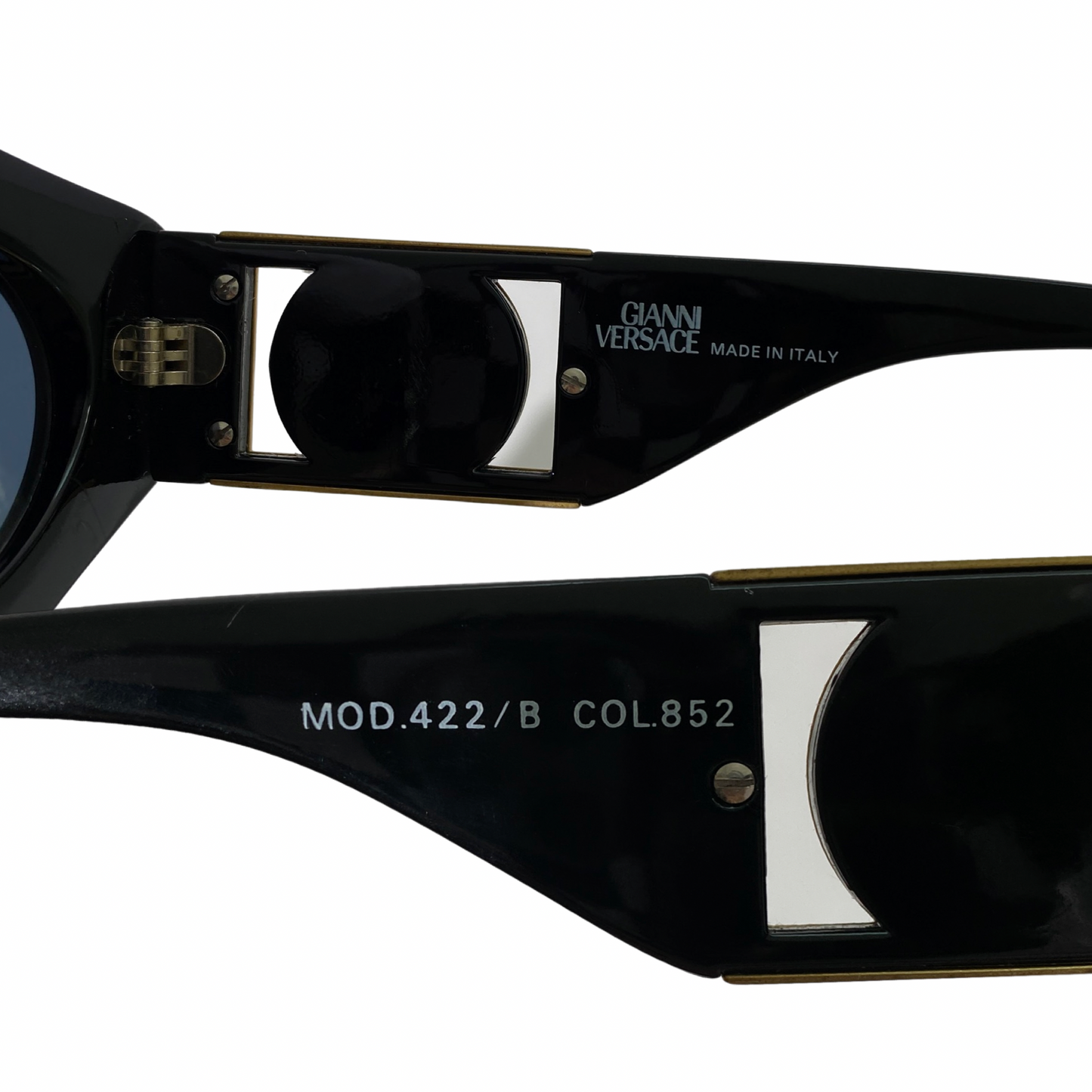 Gianni Versace 90s Black Gold Sunglasses