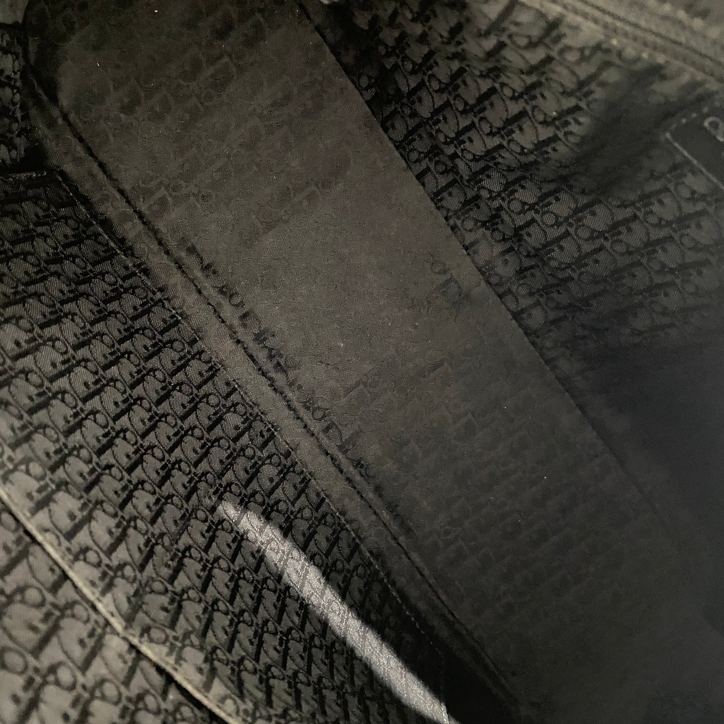 Dior 2004 Hardcore Black Leather Bowling Bag