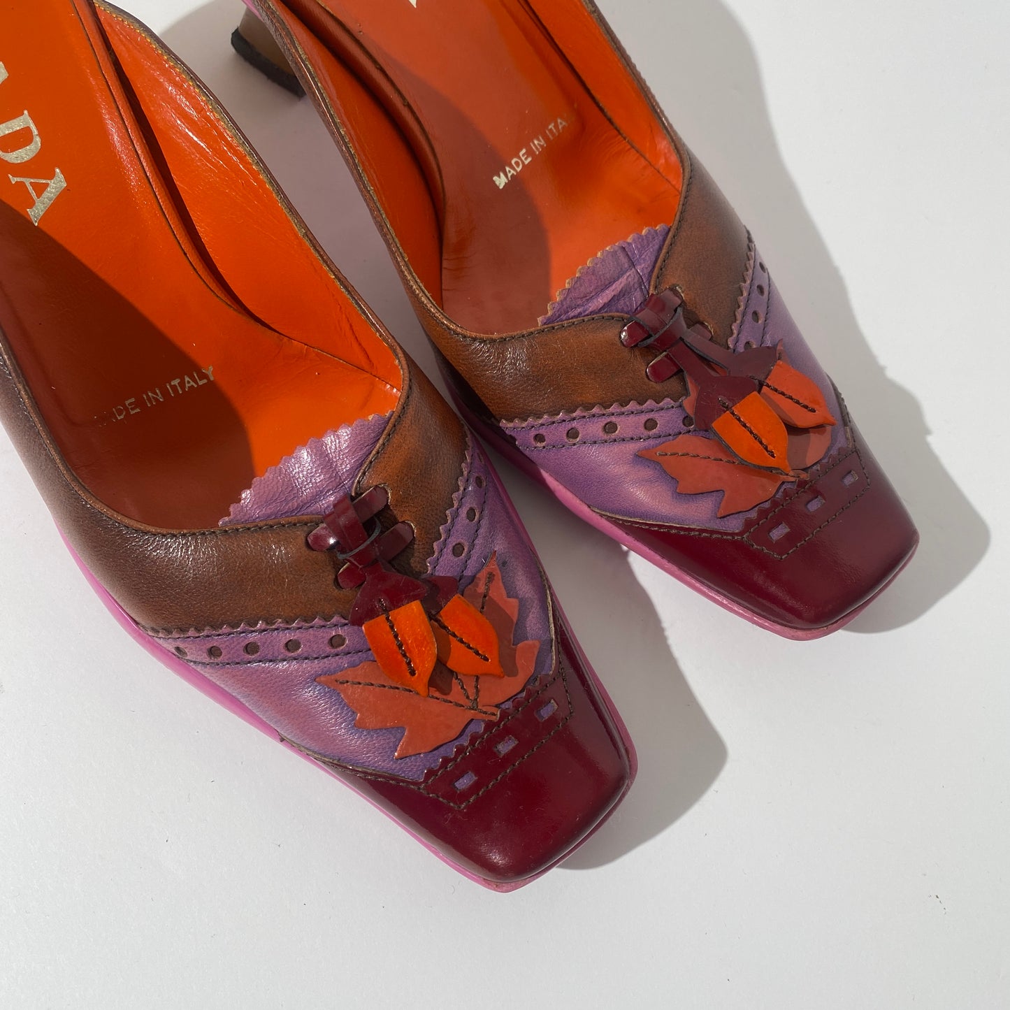 Prada 1999 AW Acorn Pointed Square Toe Heels