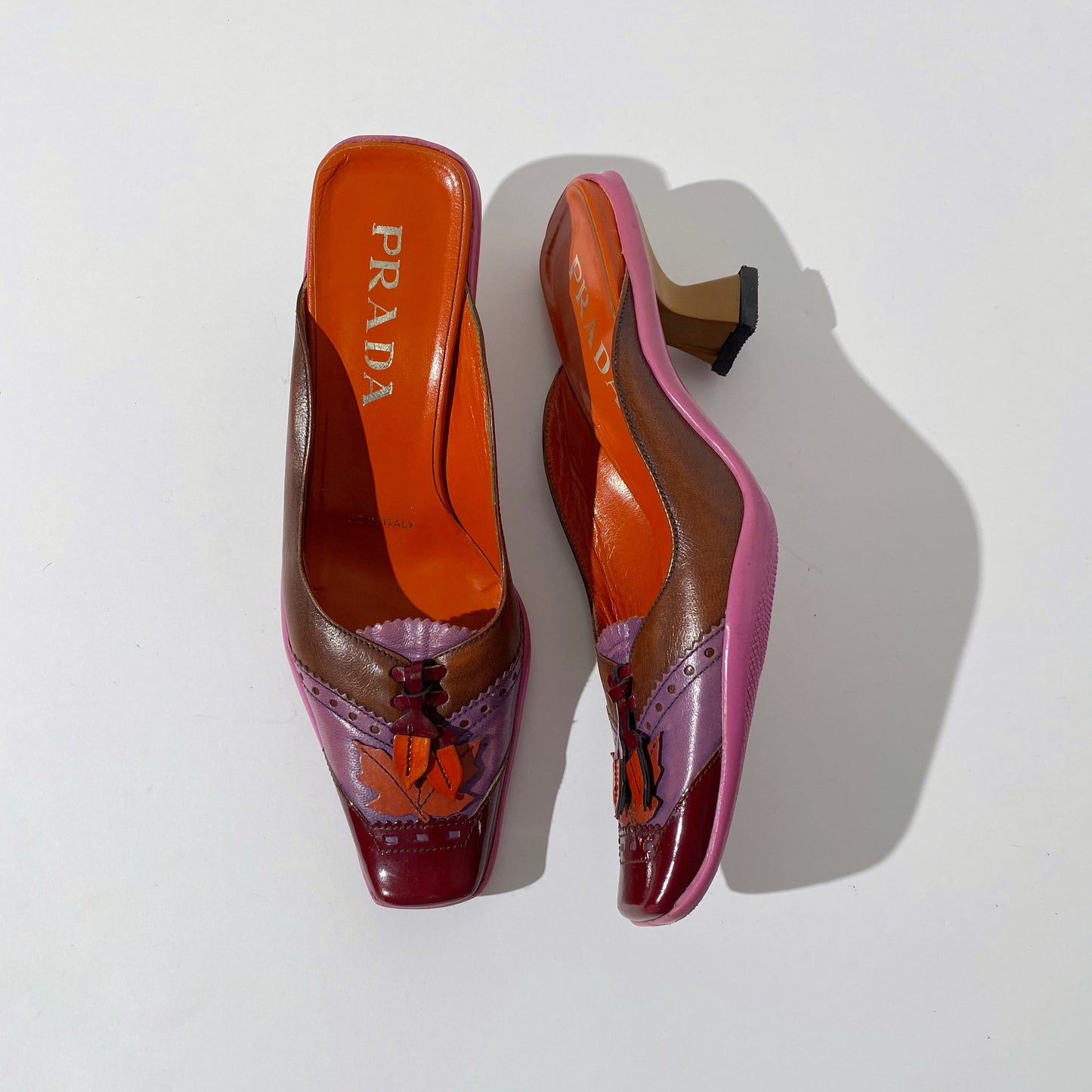 Prada 1999 AW Acorn Pointed Square Toe Heels