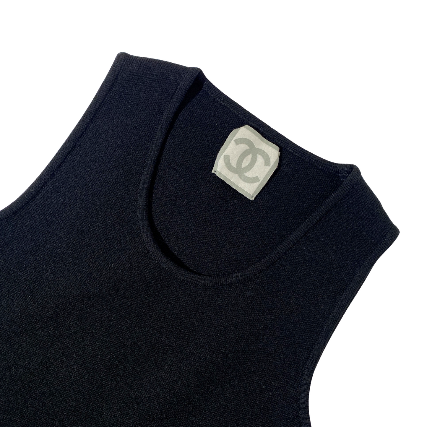 Chanel Sport 2004 Fall Black Wool Knit Tanktop
