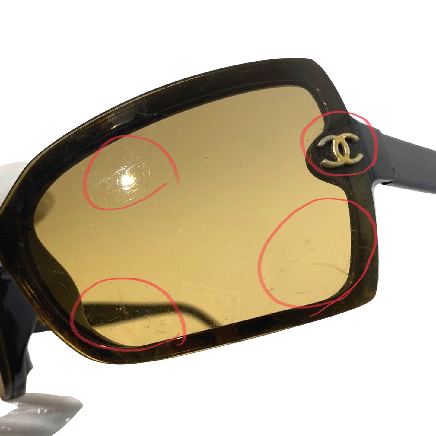 Chanel 2000s 5065 Oversized Yellow Black Sunglasses
