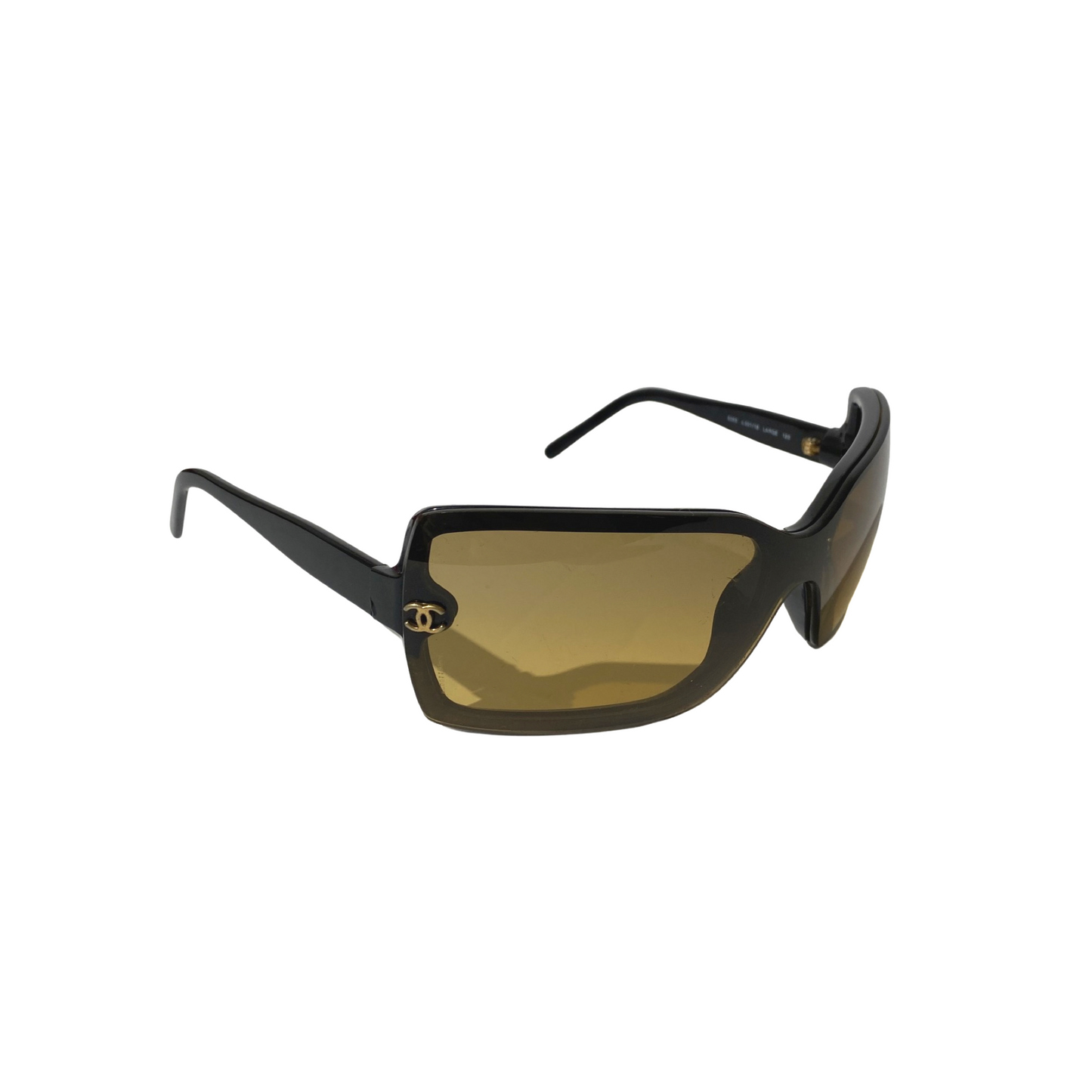 Chanel 2000s 5065 Oversized Yellow Black Sunglasses