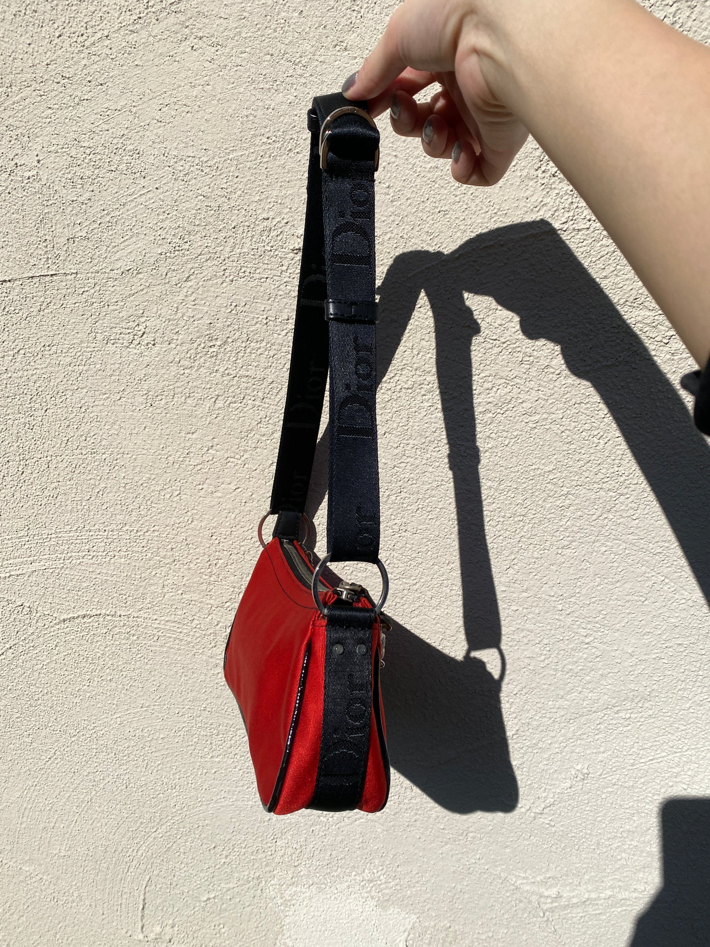 Dior 2004 Jersey Hardcore Red Shoulder Bag