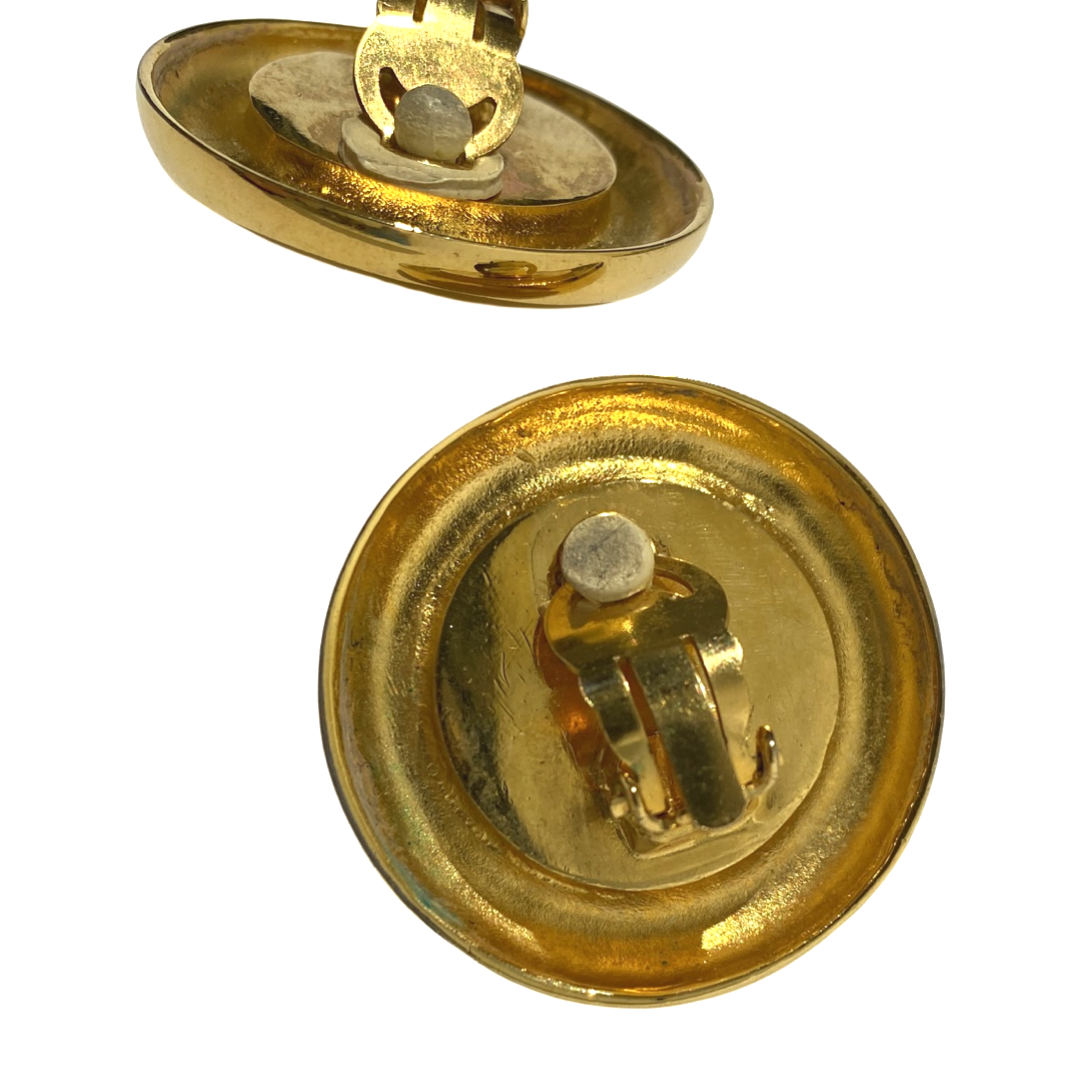 Chanel 1980s 31 Rue Cambon Telephone Number Pearl Clip on Earrings