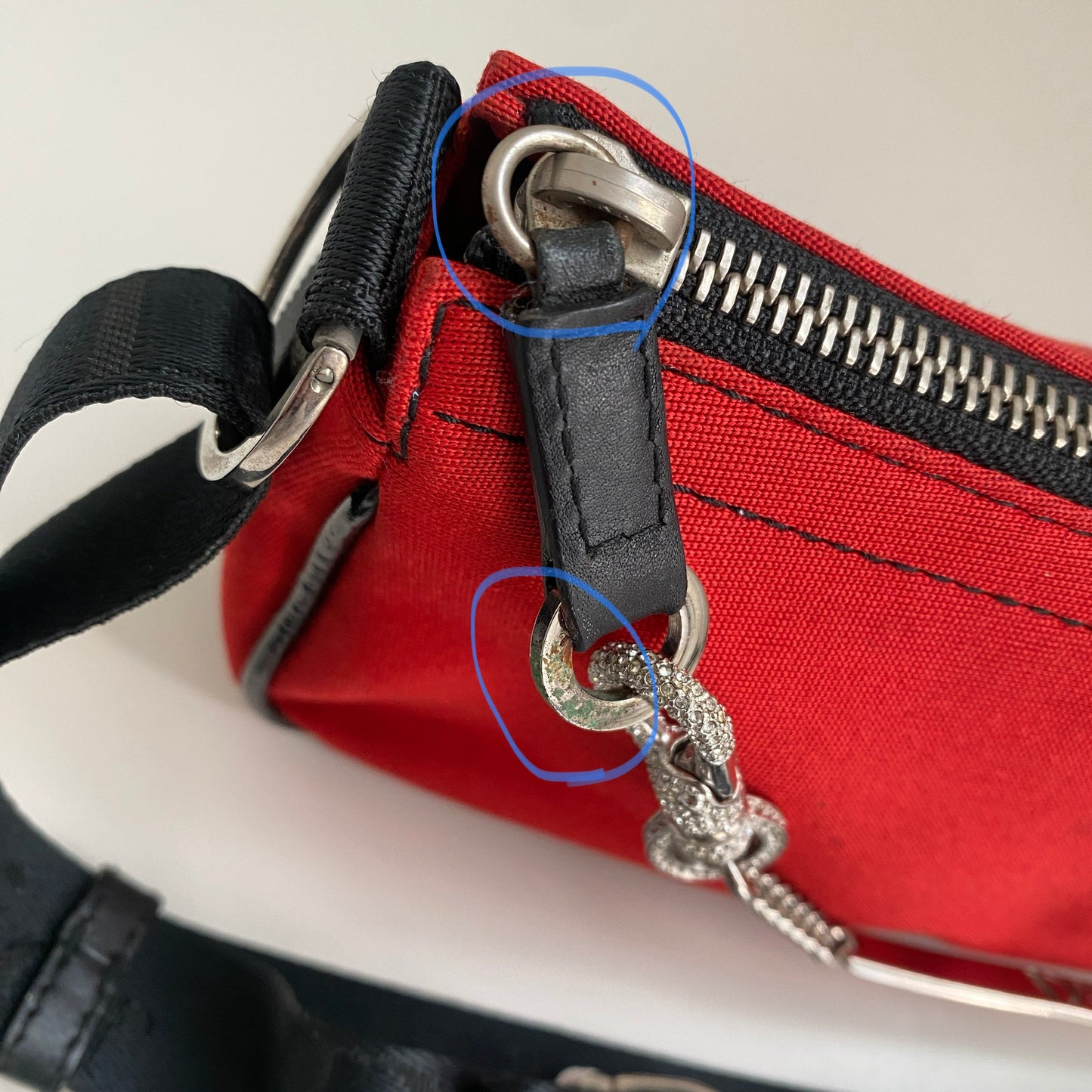 Dior 2004 Jersey Hardcore Red Shoulder Bag