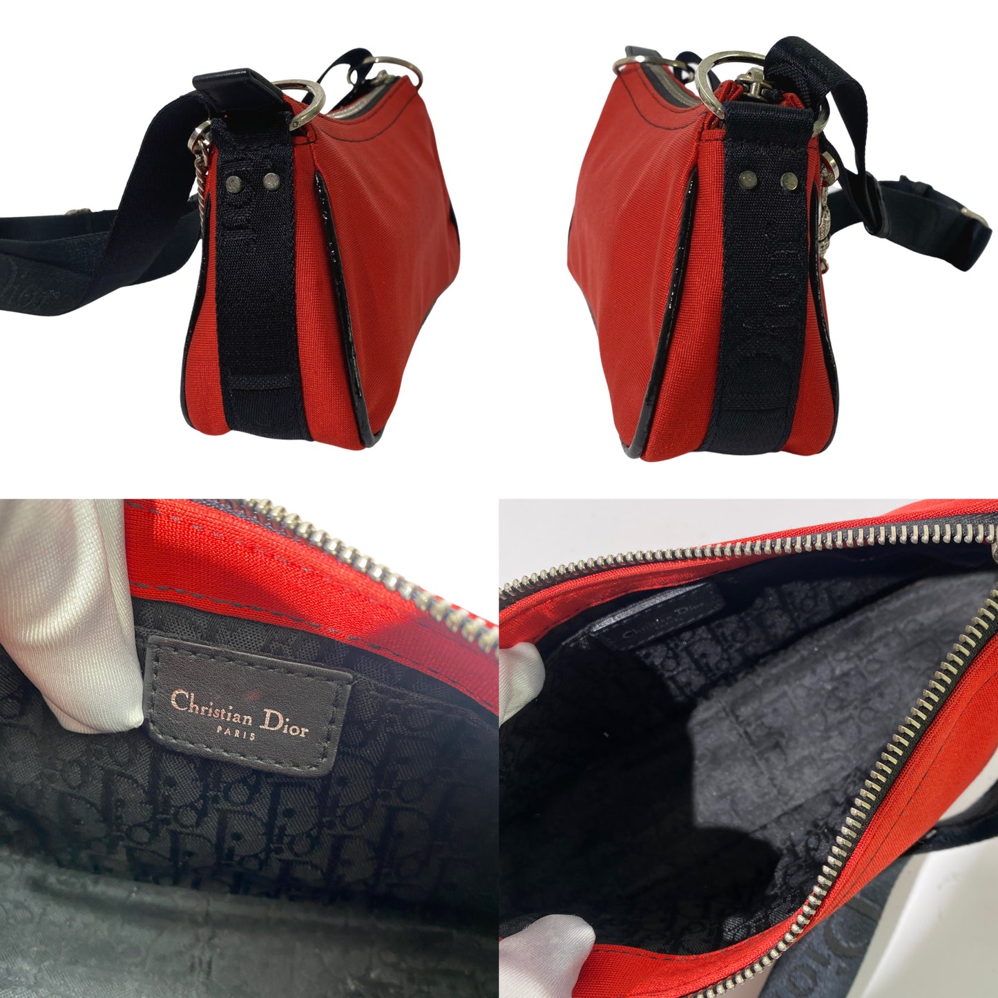 Dior 2004 Jersey Hardcore Red Shoulder Bag