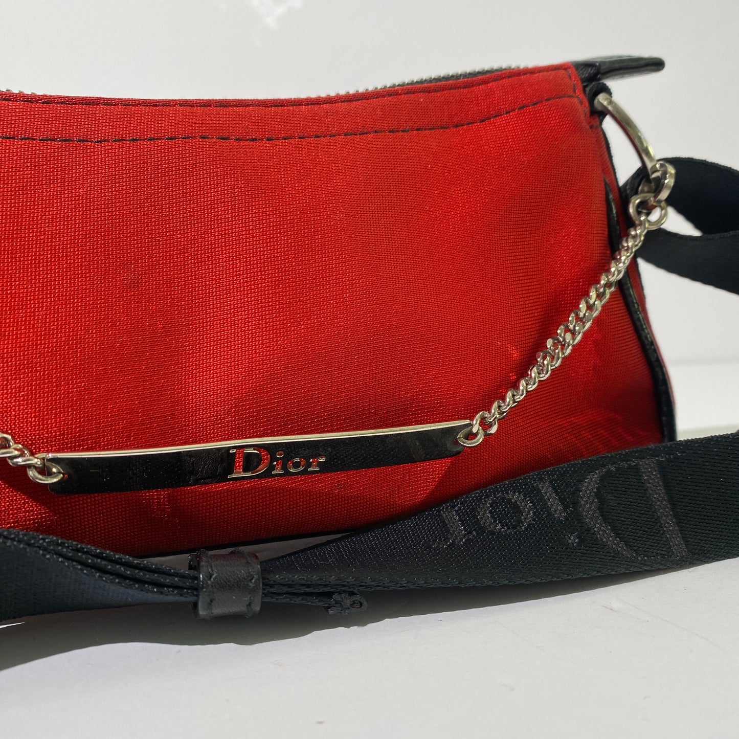 Dior 2004 Jersey Hardcore Red Shoulder Bag