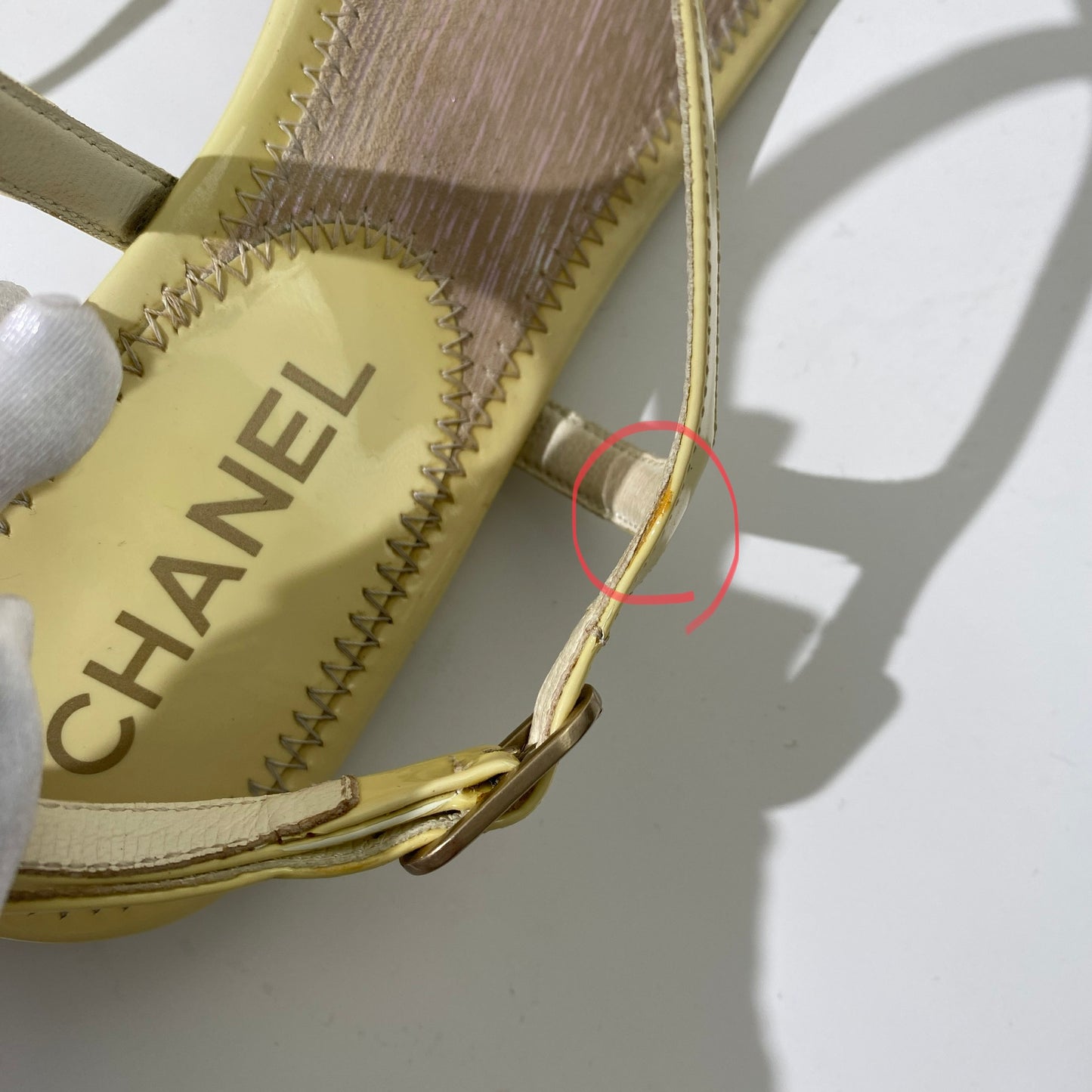Chanel Yellow Patent Leather Dad Sandals