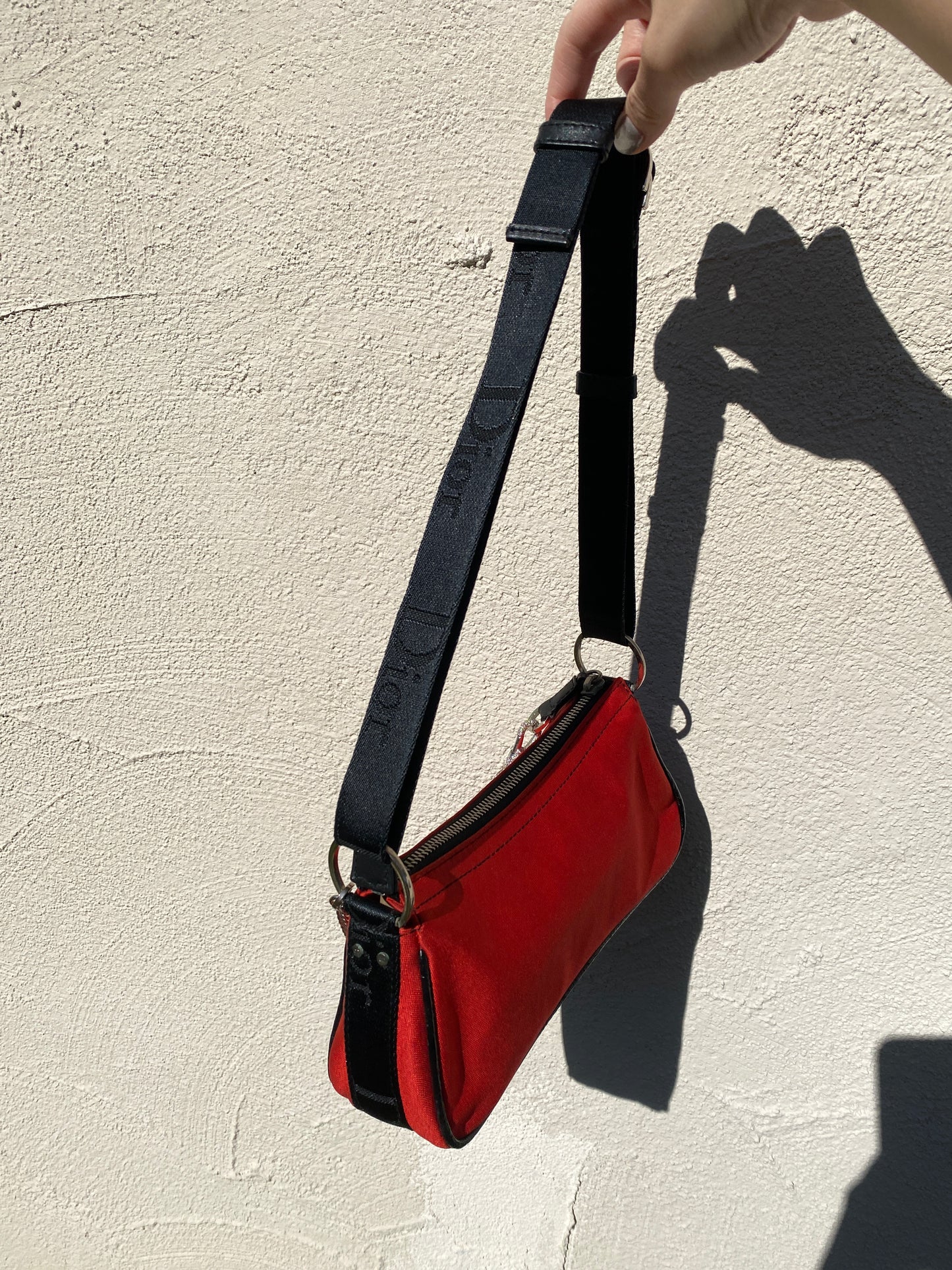 Dior 2004 Jersey Hardcore Red Shoulder Bag