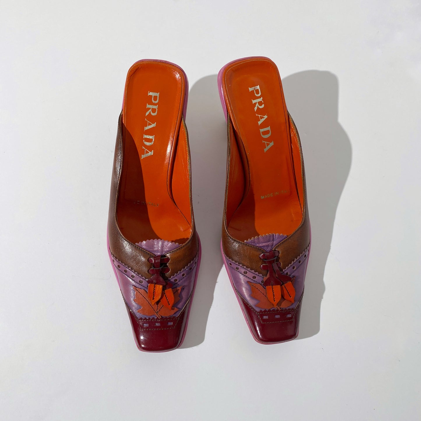 Prada 1999 AW Acorn Pointed Square Toe Heels