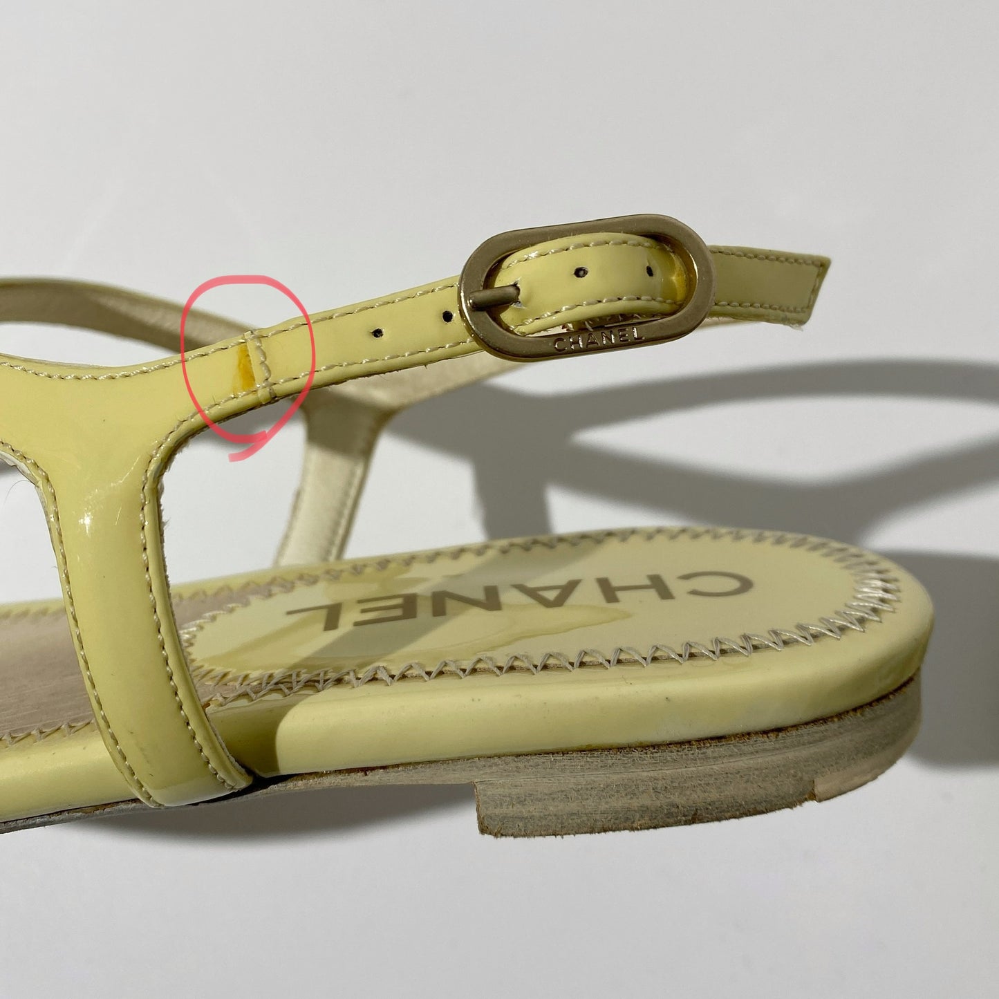 Chanel Yellow Patent Leather Dad Sandals