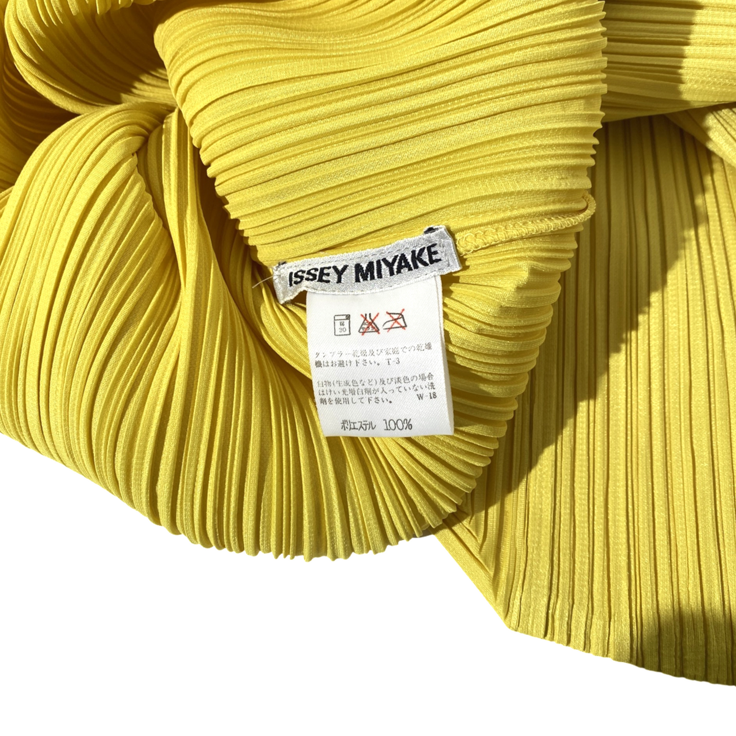 Issey Miyake 2014 SS Pleats Please Yellow Turtleneck Top