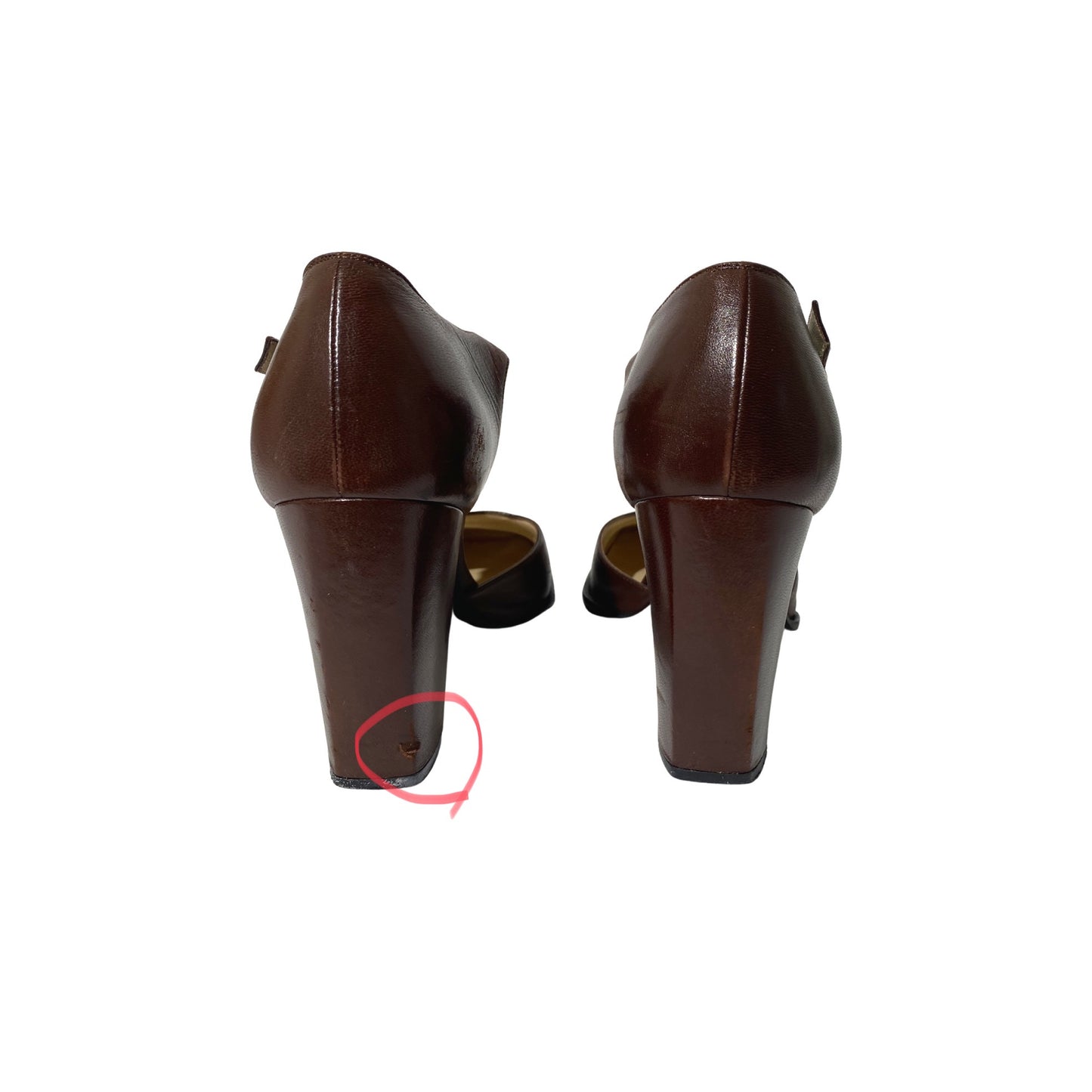 Chanel 1998 AW Slingback Classic Brown Square Toe Heels