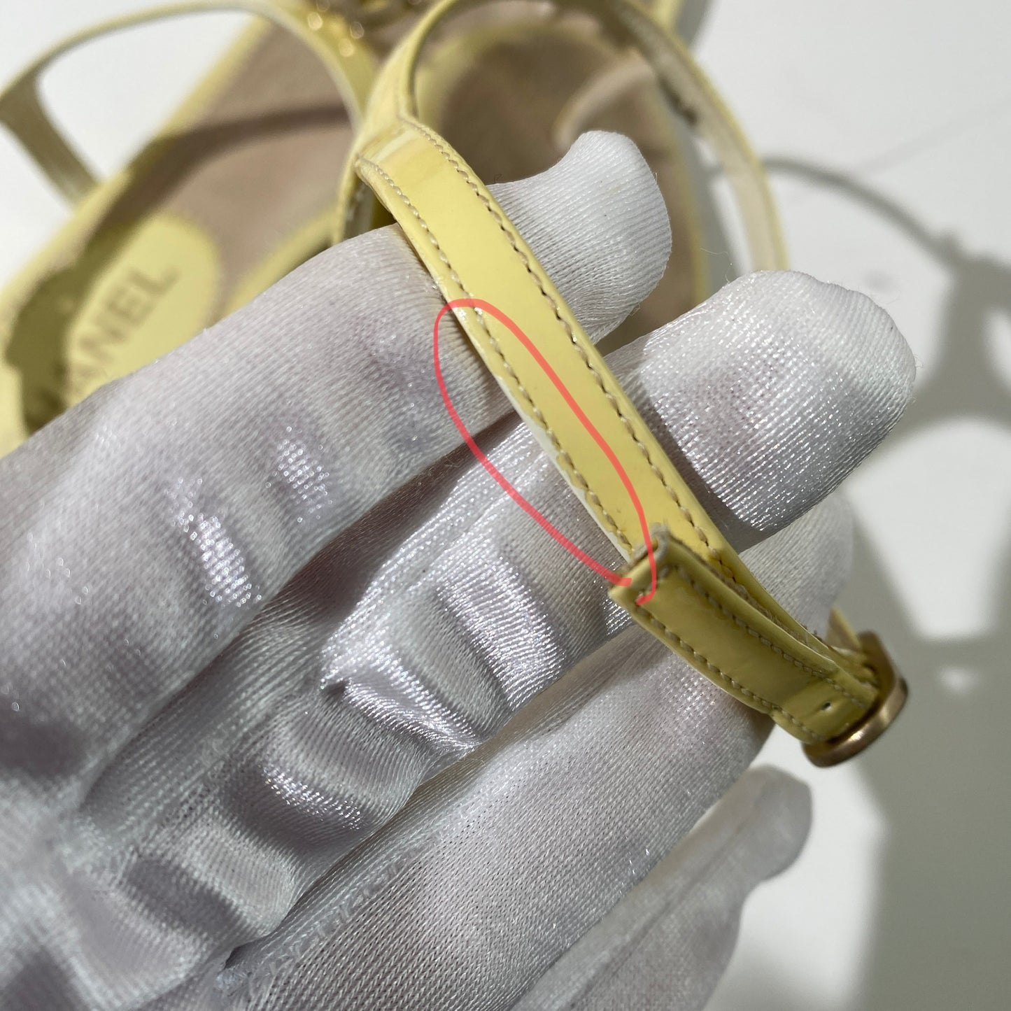 Chanel Yellow Patent Leather Dad Sandals