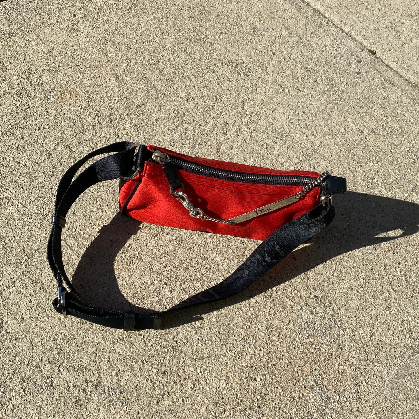 Dior 2004 Jersey Hardcore Red Shoulder Bag
