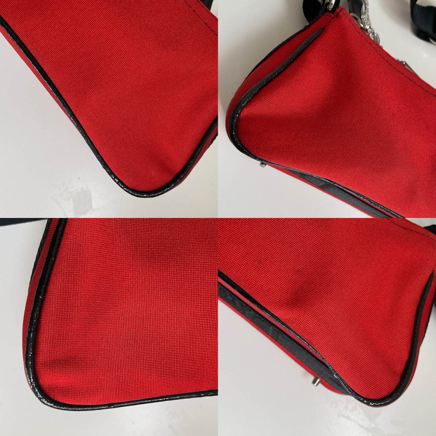 Dior 2004 Jersey Hardcore Red Shoulder Bag