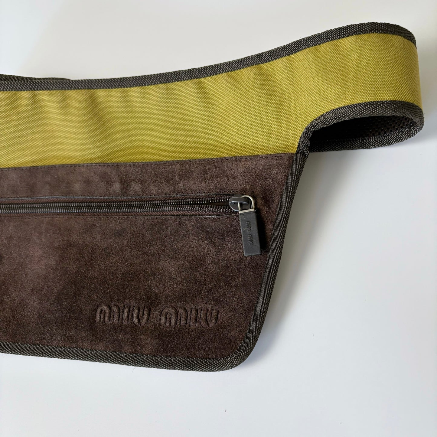 Miu Miu 1999 SS Khaki Suede Waist Bag